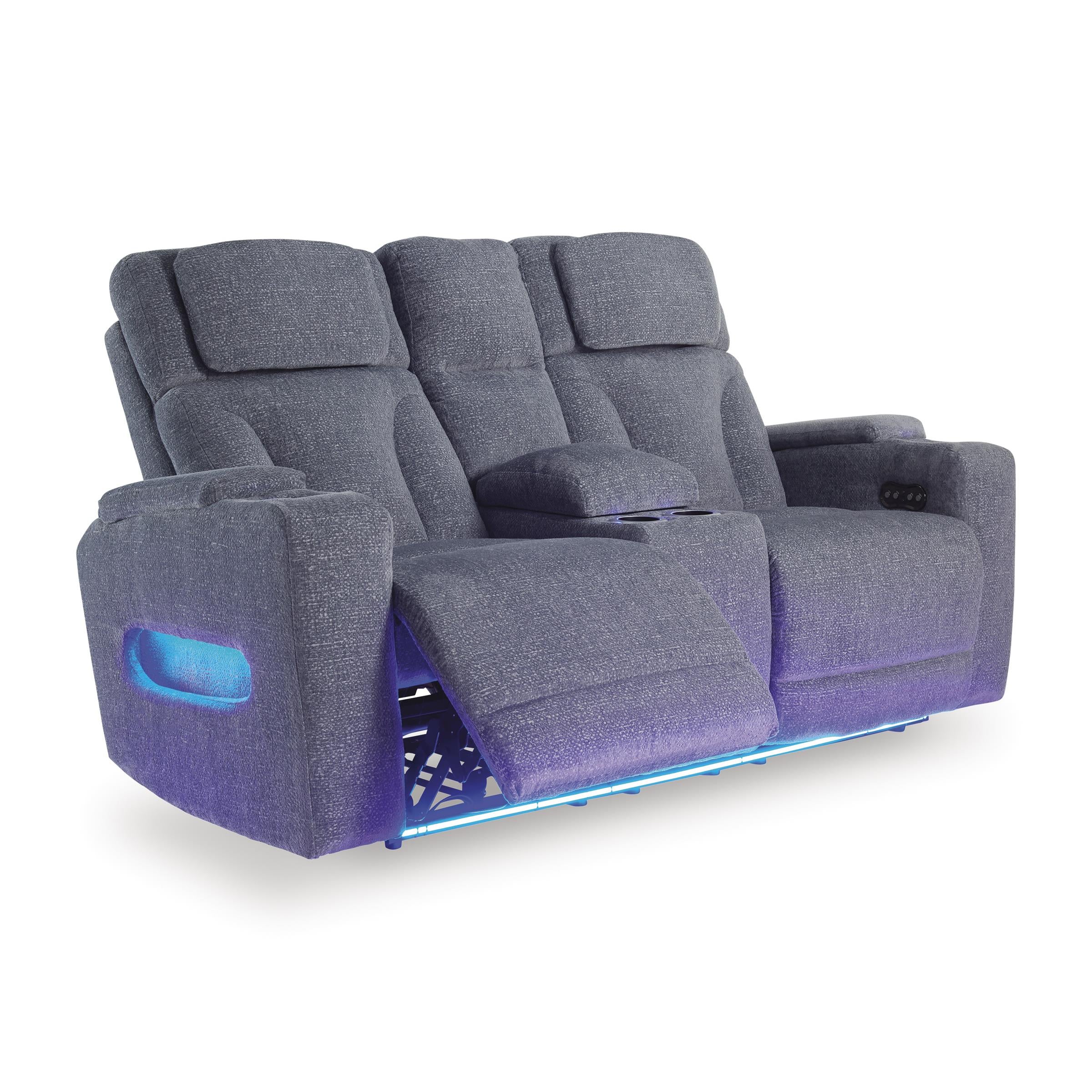 Signature Design by Ashley Studio Cave PC4980218 Power Reclining Loveseat with Console and Adjustable Headrest - Image 2