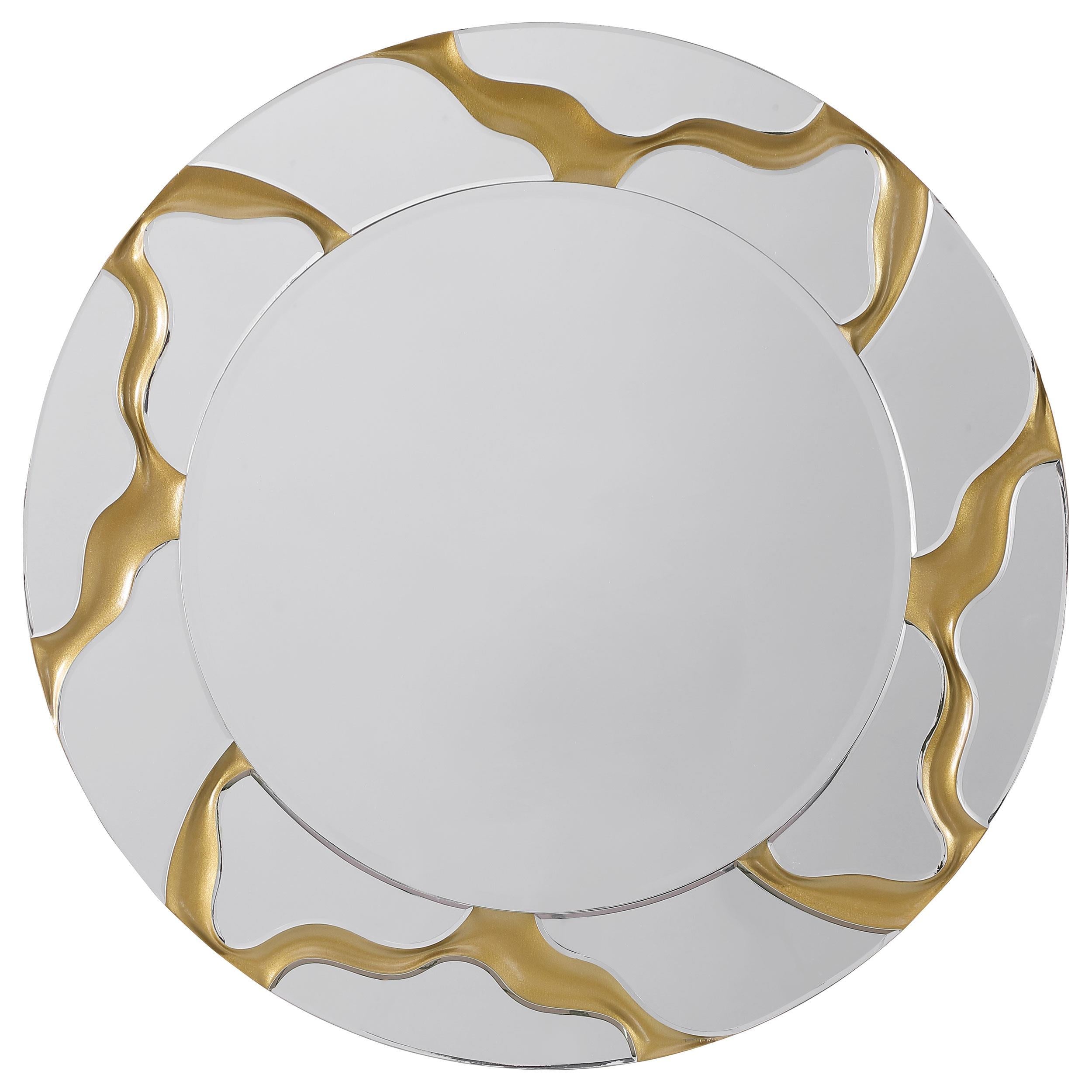 Coaster Furniture Dorinda 961455 36 x 36 Inch Round Kintsugi Style Wall Mirror - Gold - Image 1
