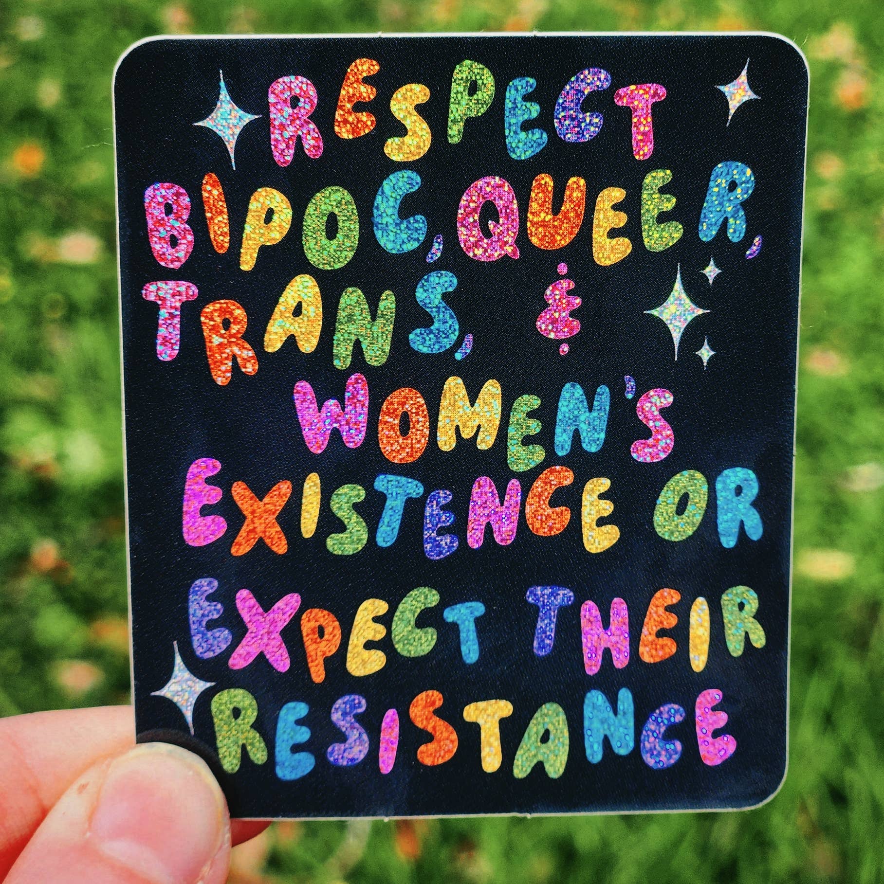 Respect sticker glitter rainbow hydroflask planner - Image 1