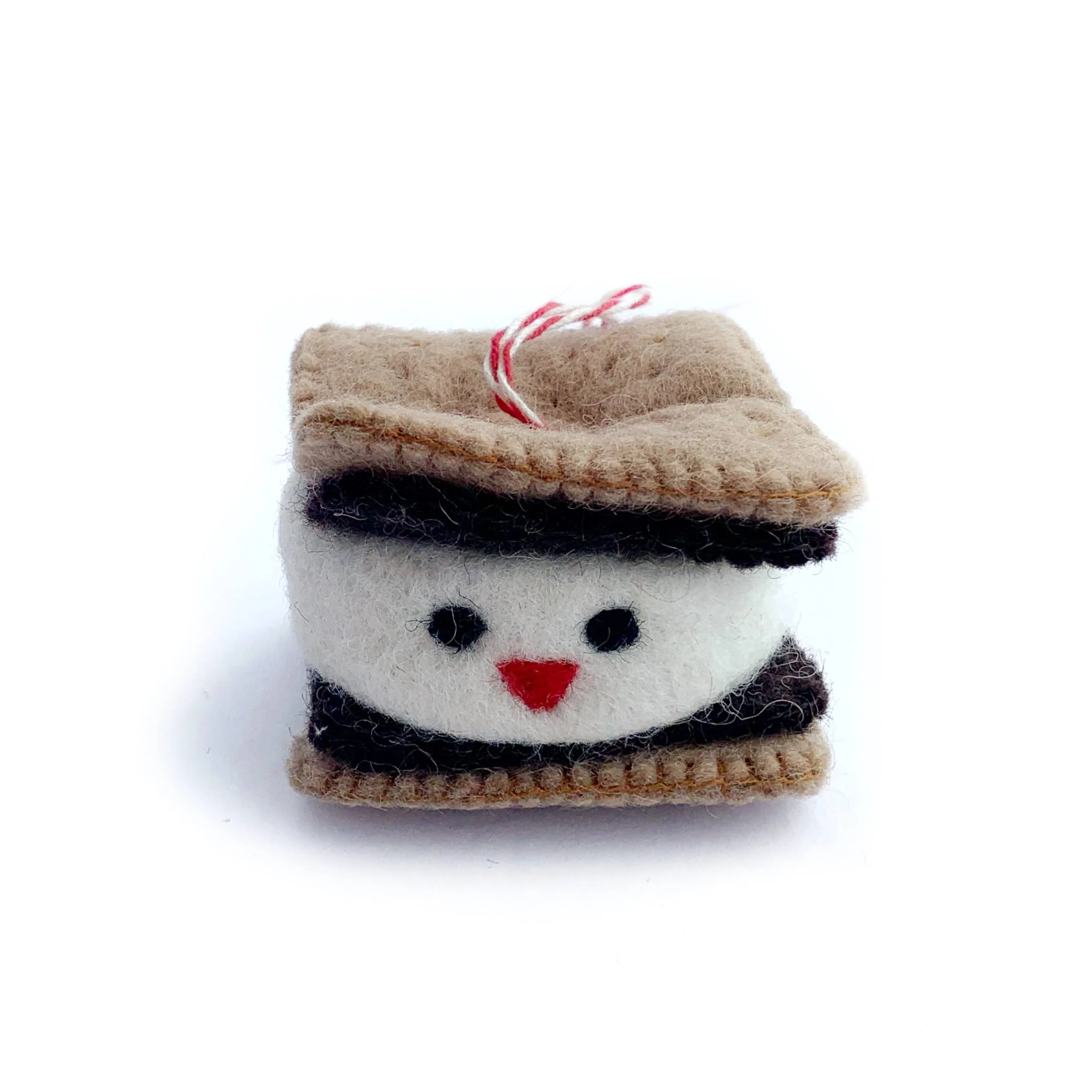 Smiling S'more Felt Wool Christmas Ornament - Image 3