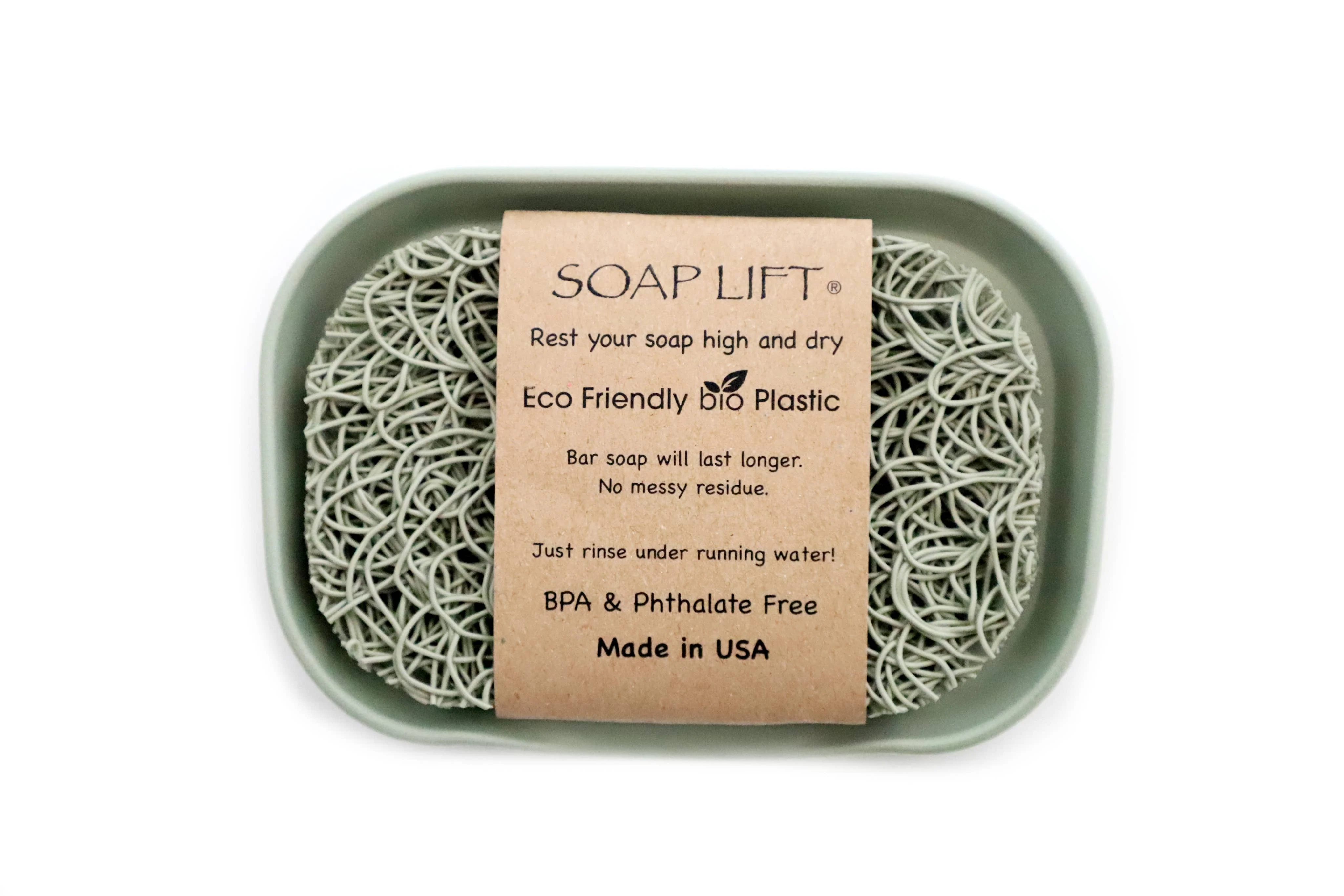 Waterfall Soap Dish Set w/ Soap Lift Soap Saver - Sage - Image 1