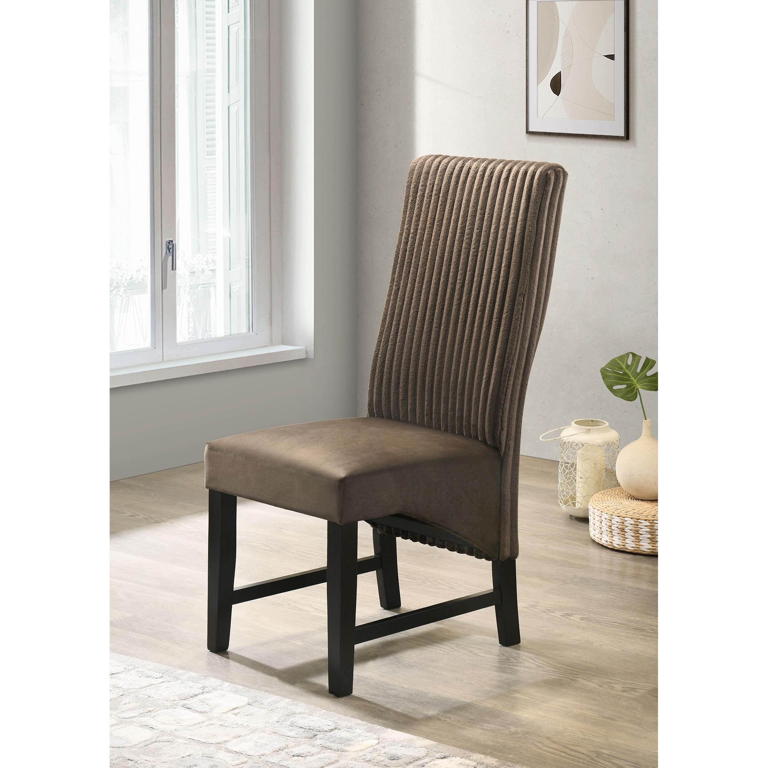 Coaster Furniture Barrand 106388 Upholstered Dining Side Chair - Chocolate - Image 2