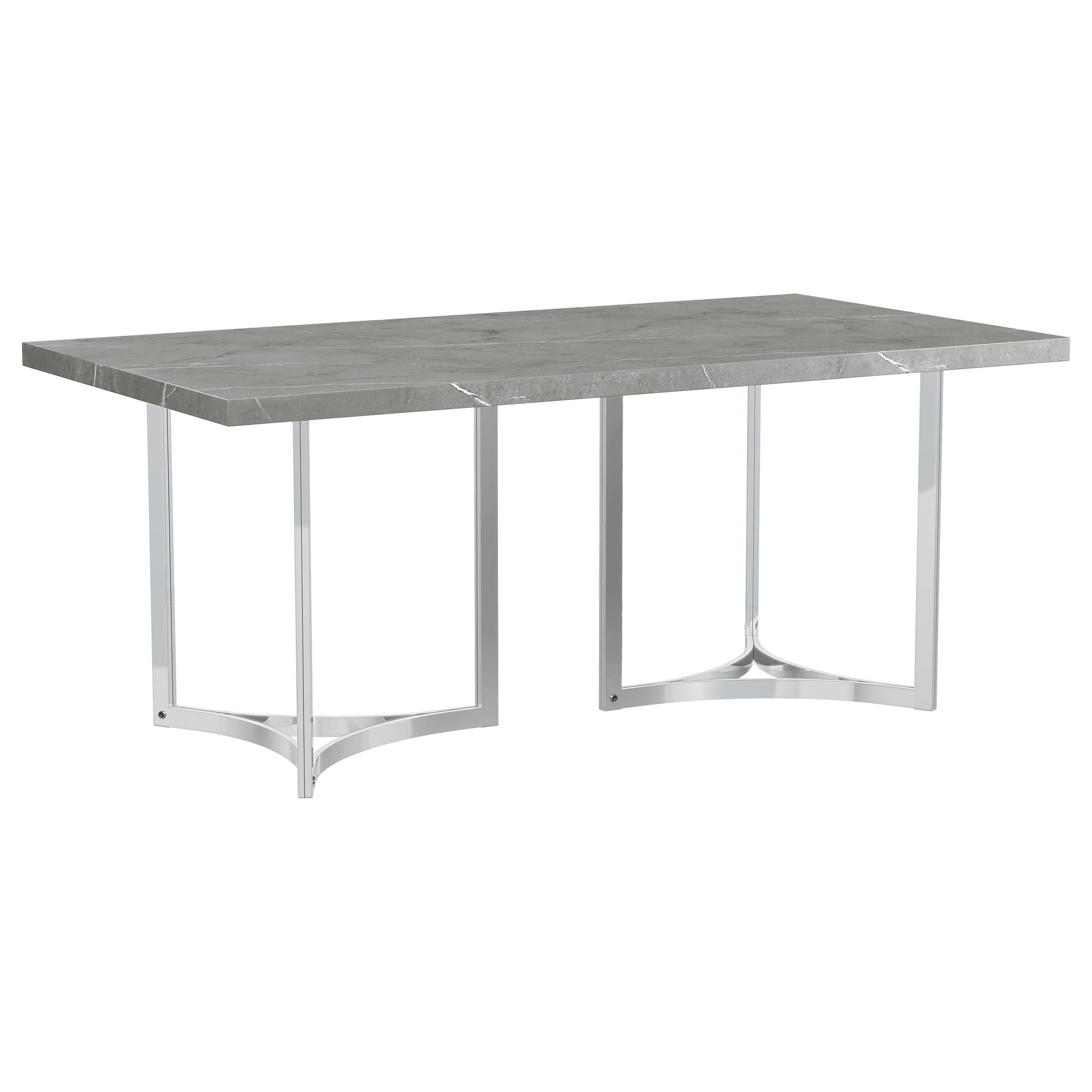 Coaster Furniture Sterling 108121 72-inch Rectangular Dining Table - Grey Faux Marble - Image 1