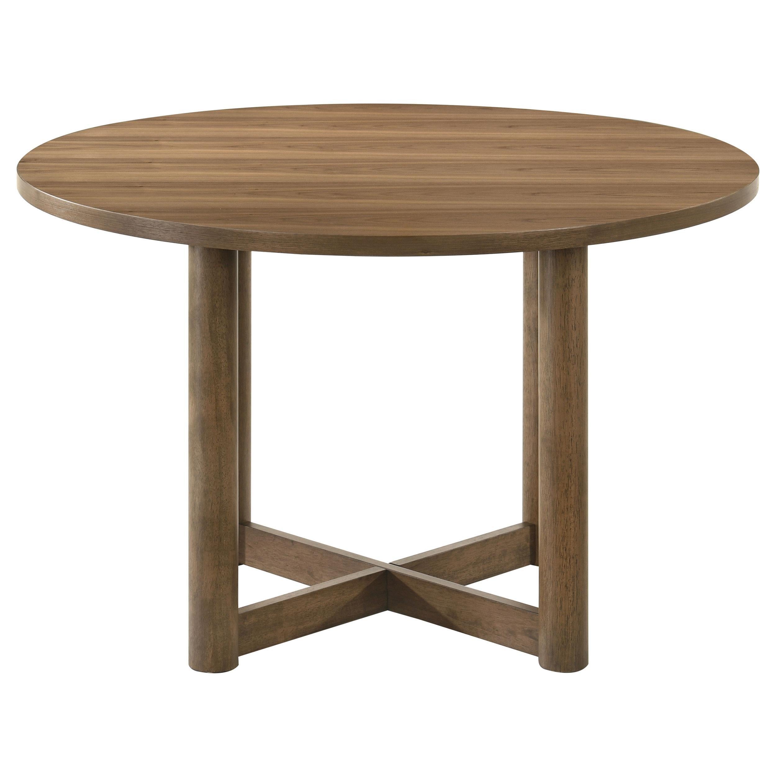 Coaster Furniture Crestmore 108570 46-inch Round Wood Dining Table - Walnut - Image 3