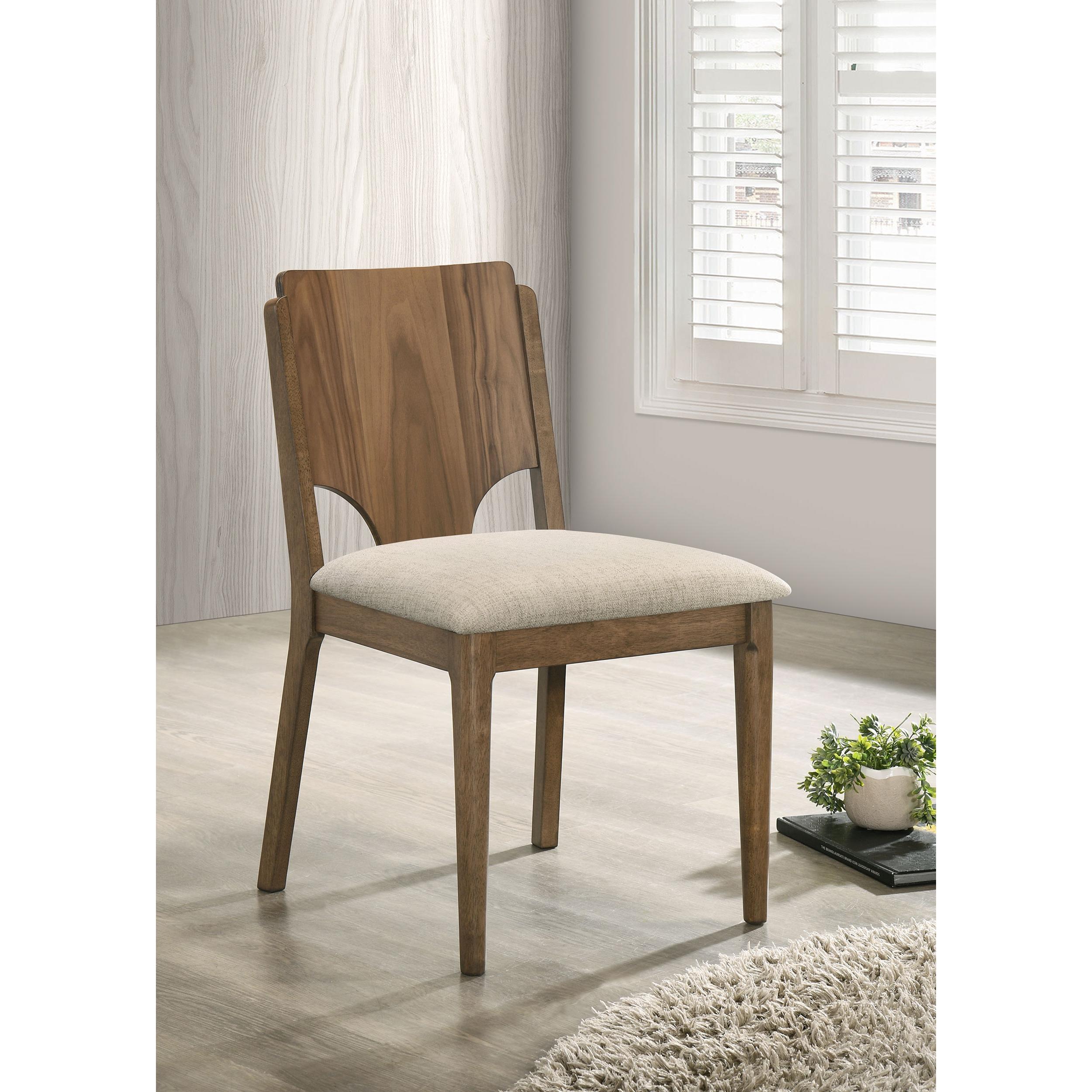 Coaster Furniture Crestmore 108572 Dining Chair - Upholstered Seat Walnut - Image 2
