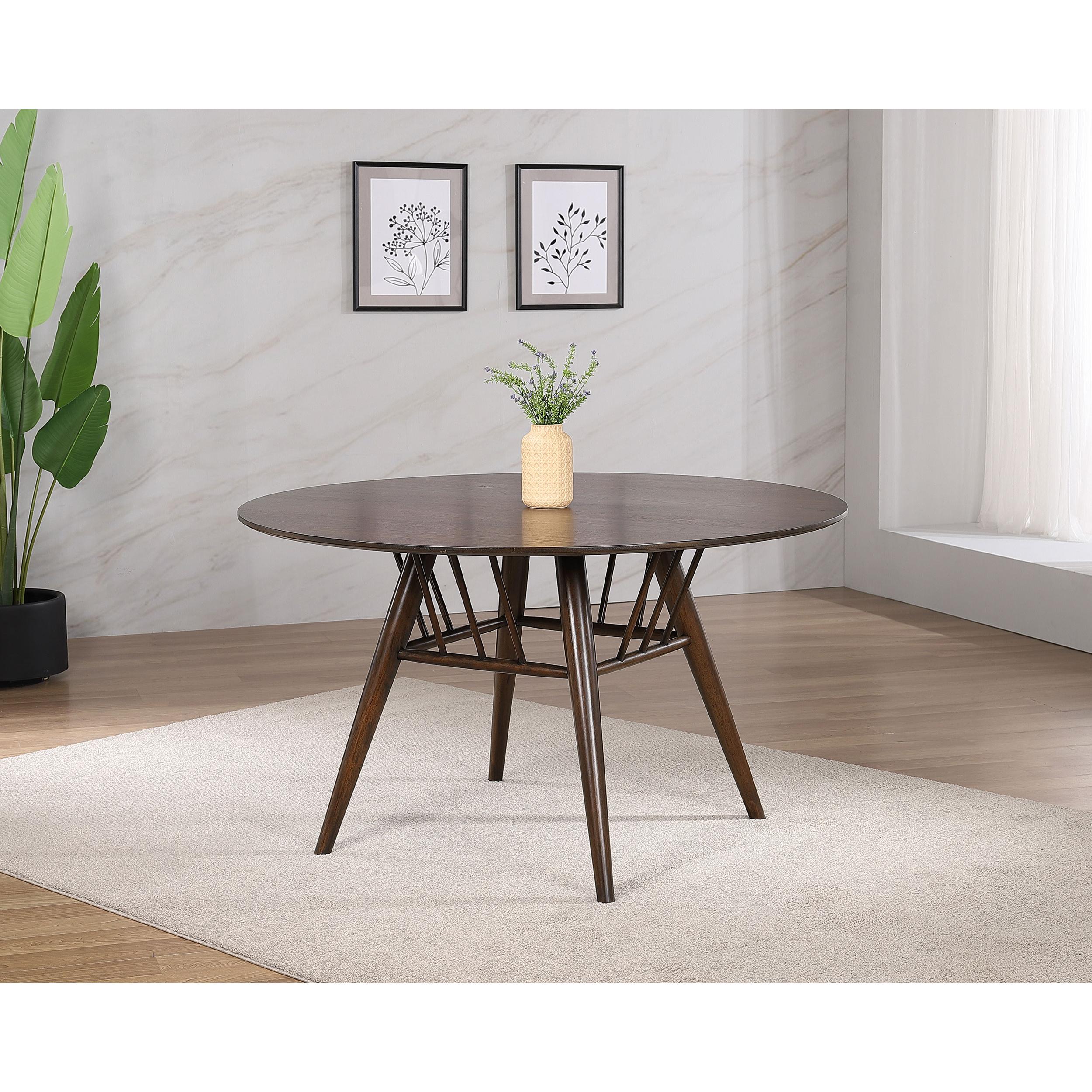 Coaster Furniture Everton 108891 Round 53-inch Wood Dining Table - Dark Walnut - Image 2