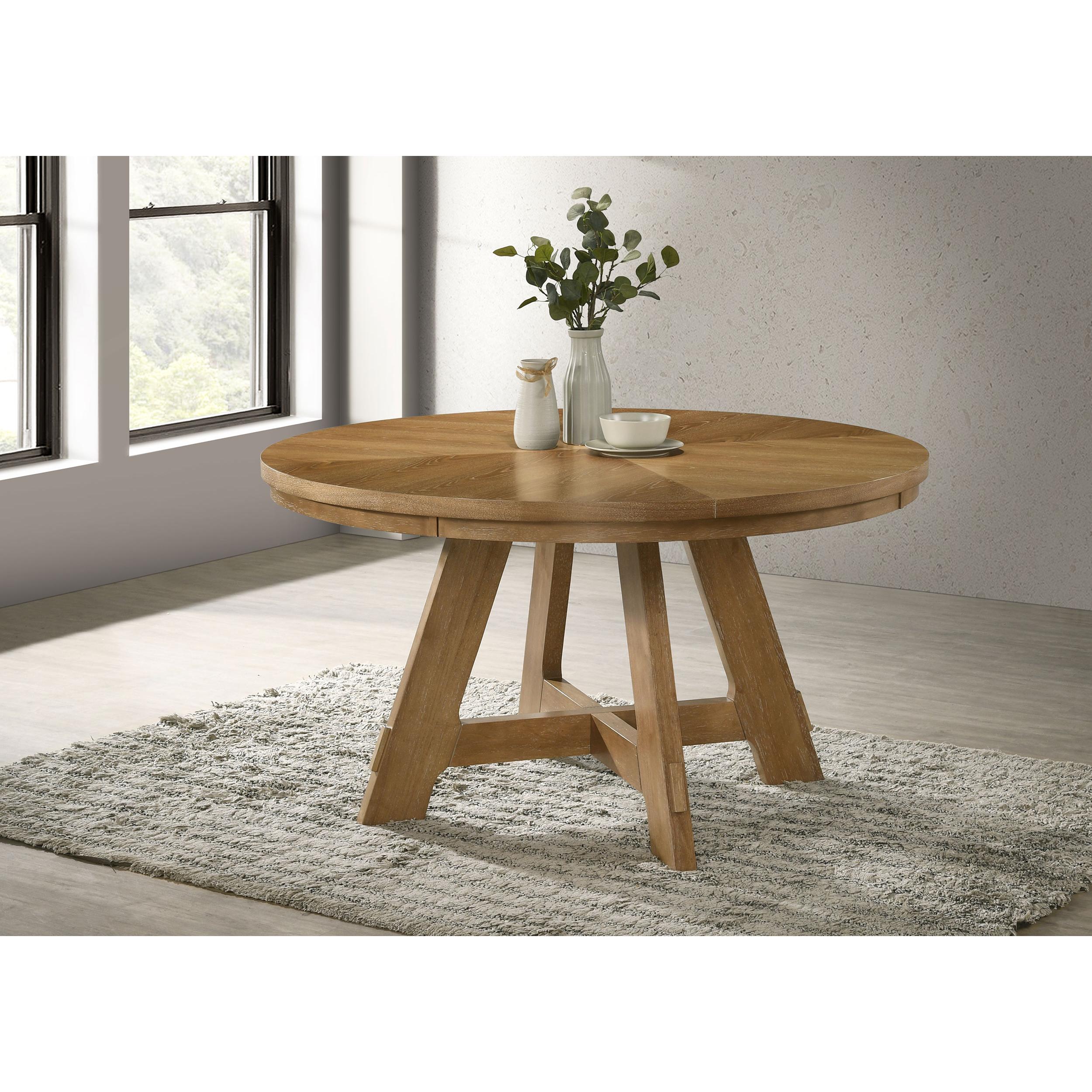 Coaster Furniture Danvers 109150 Round 54-inch Wood Dining Table - Brown Oak - Image 2