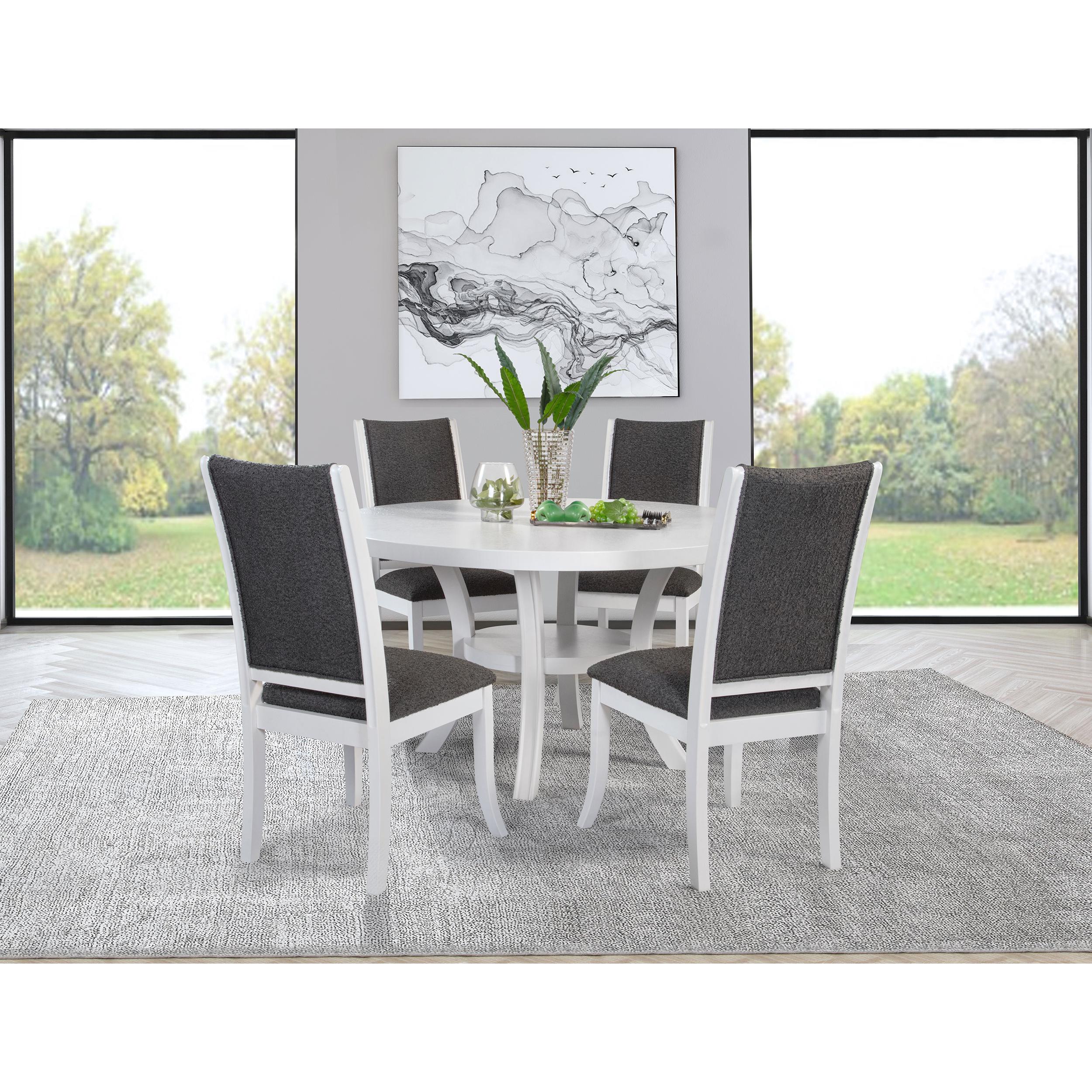 Coaster Furniture Judd 109330 54-inch Round Dining Wood Table with Shelf - Pearl White - Image 3