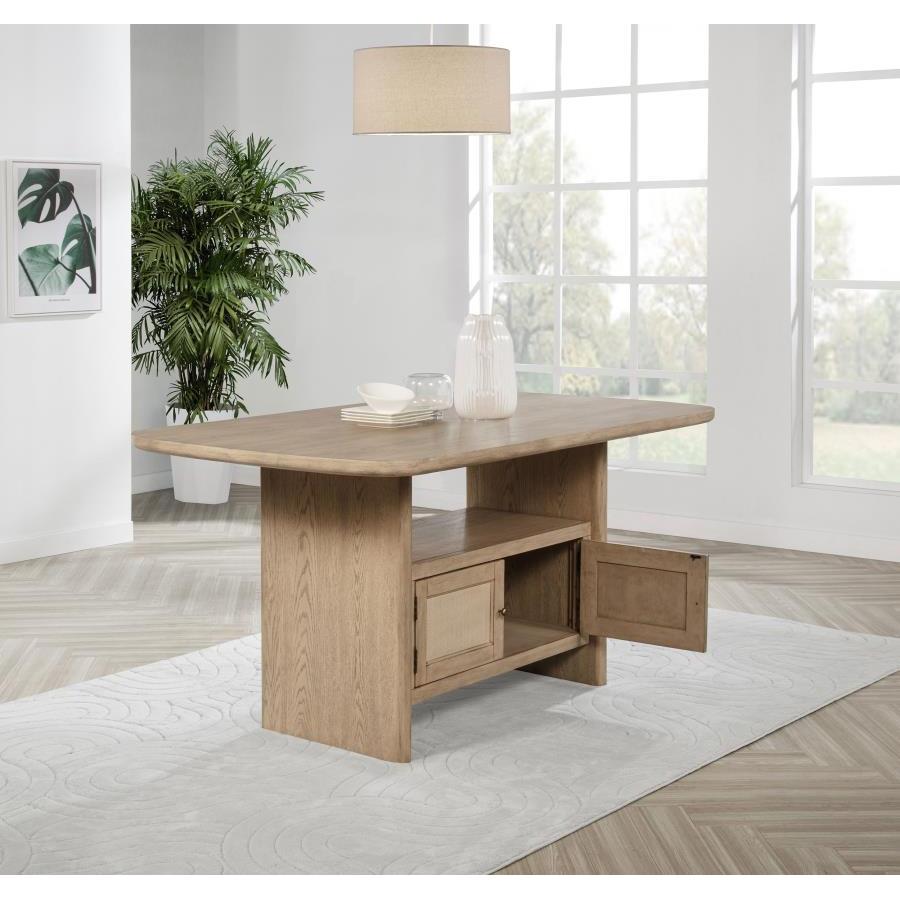 Coaster Furniture Kailani 109388 Cane Counter Height Storage Dining Table - Beige Oak - Image 2