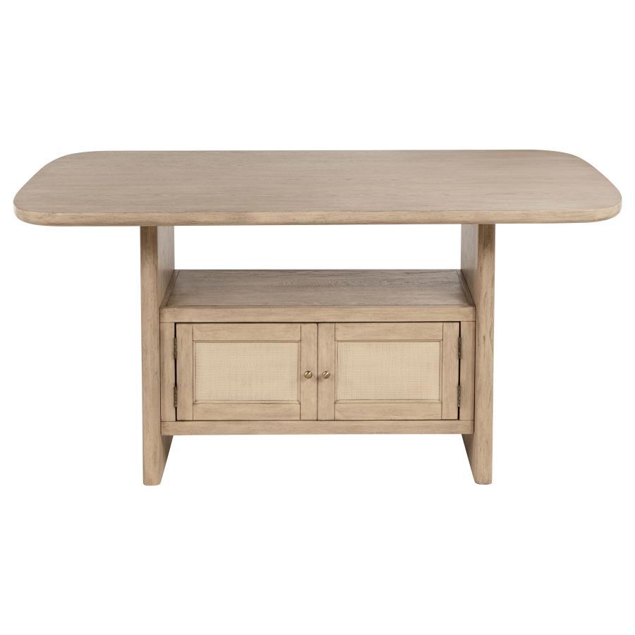 Coaster Furniture Kailani 109388 Cane Counter Height Storage Dining Table - Beige Oak - Image 3