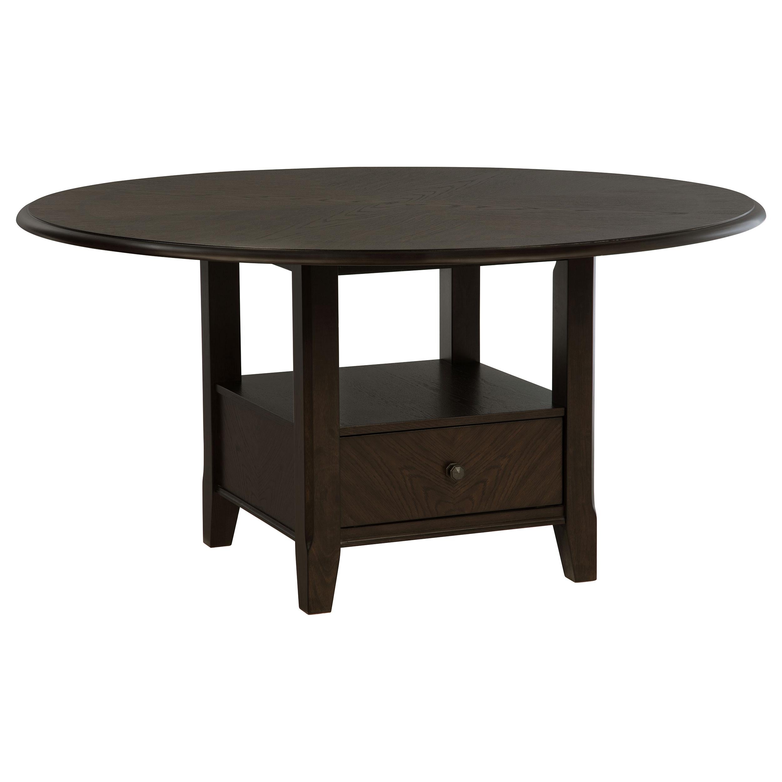 Coaster Furniture Twyla 115100 60-inch Round Dining Table with Drawer - Dark Cocoa - Image 1