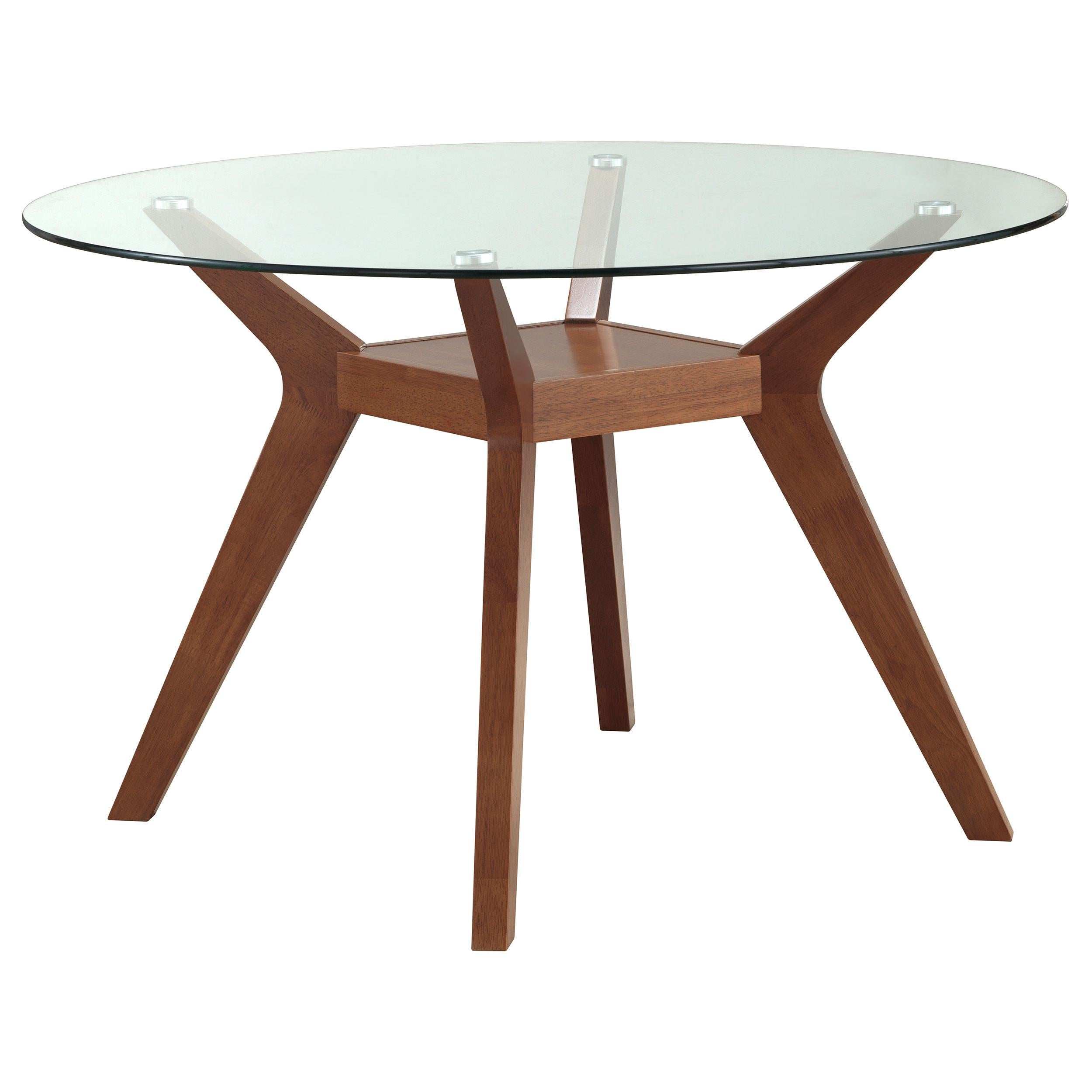 Coaster Furniture Paxton 122180BG Round 48-inch Glass Top Wood Dining Table - Nutmeg - Image 1