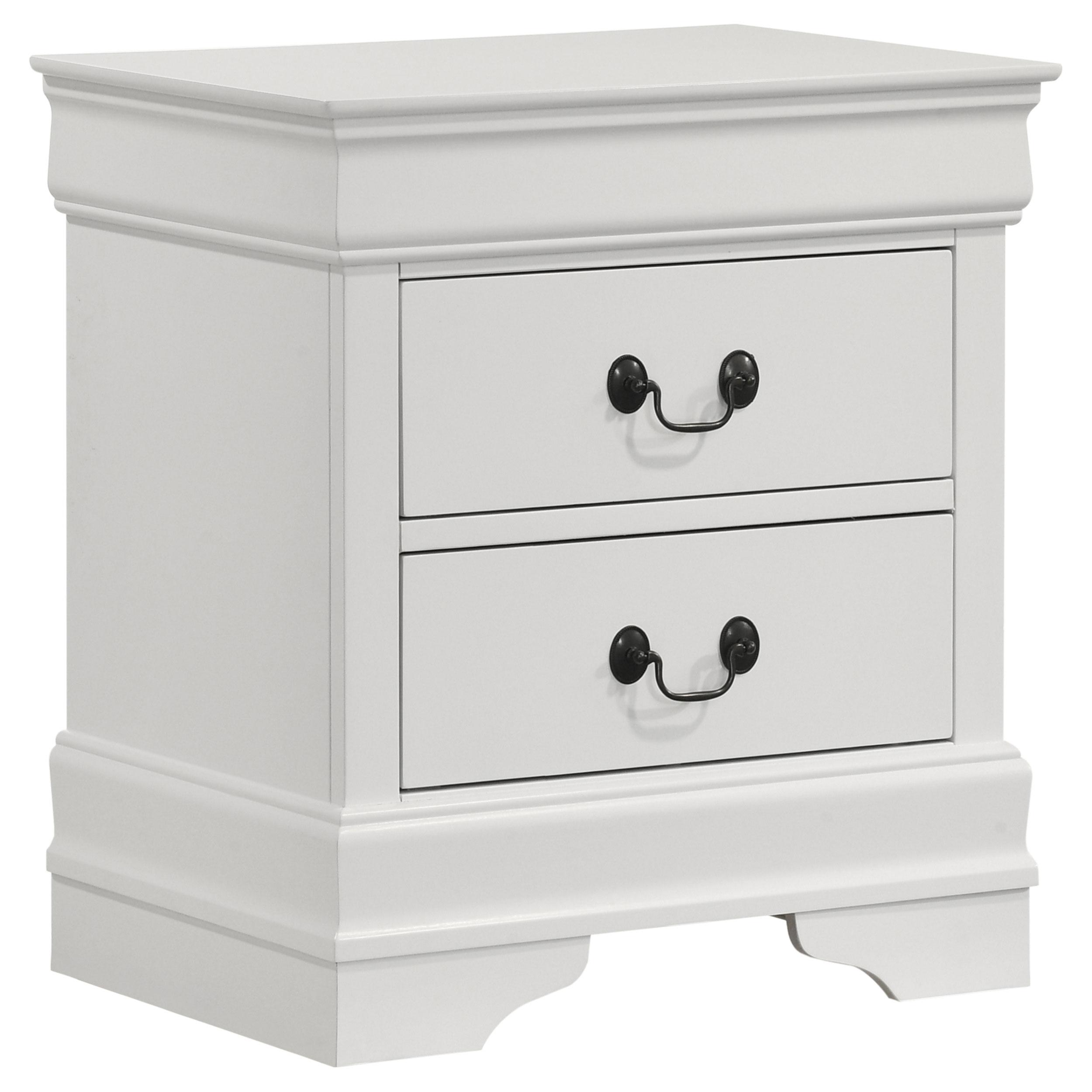 Coaster Furniture Louis Philippe 202442 2-Drawer Nightstand Bedside Table - White - Image 1