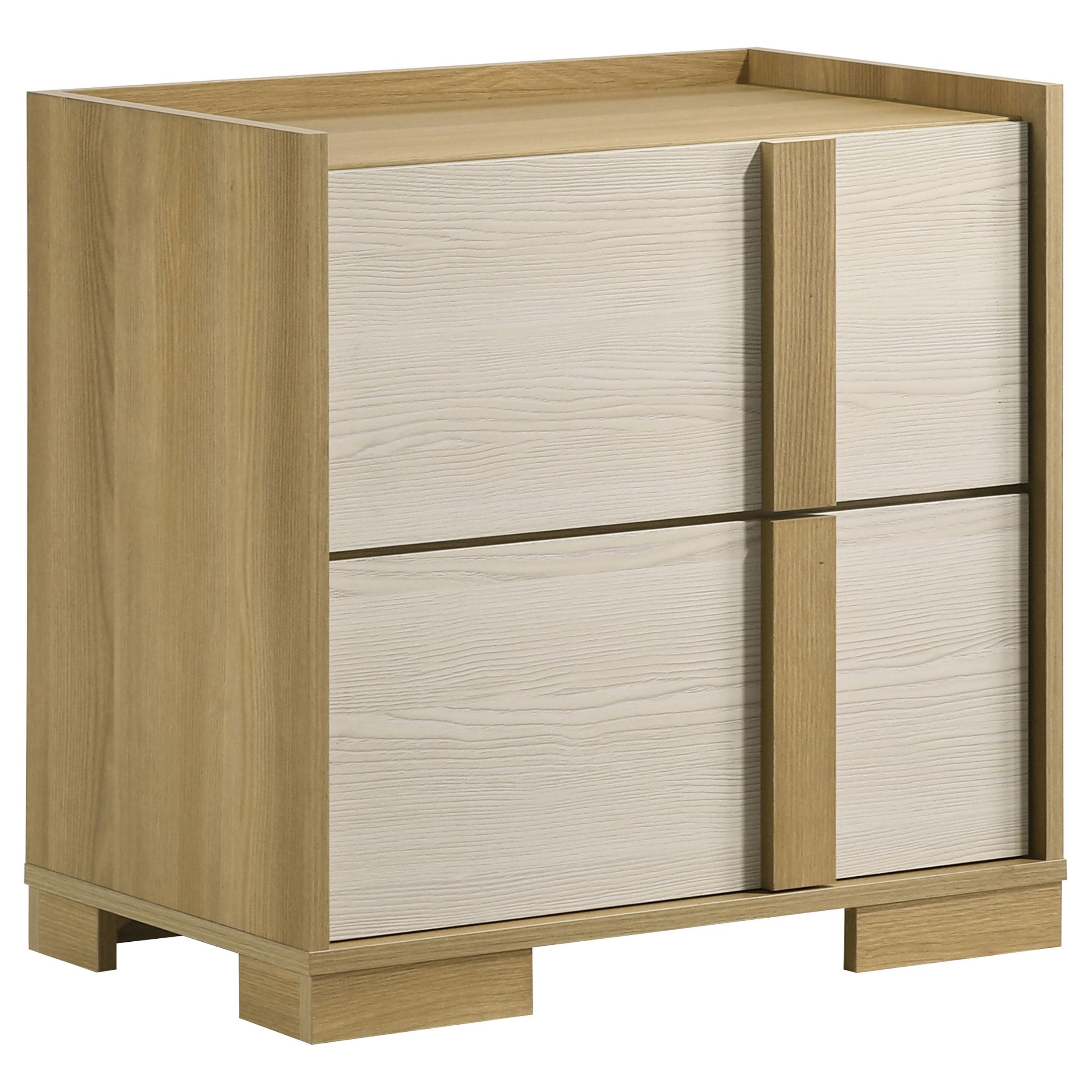 Coaster Furniture Hyland 215652 2-Drawer Nightstand Bedside Table – Natural