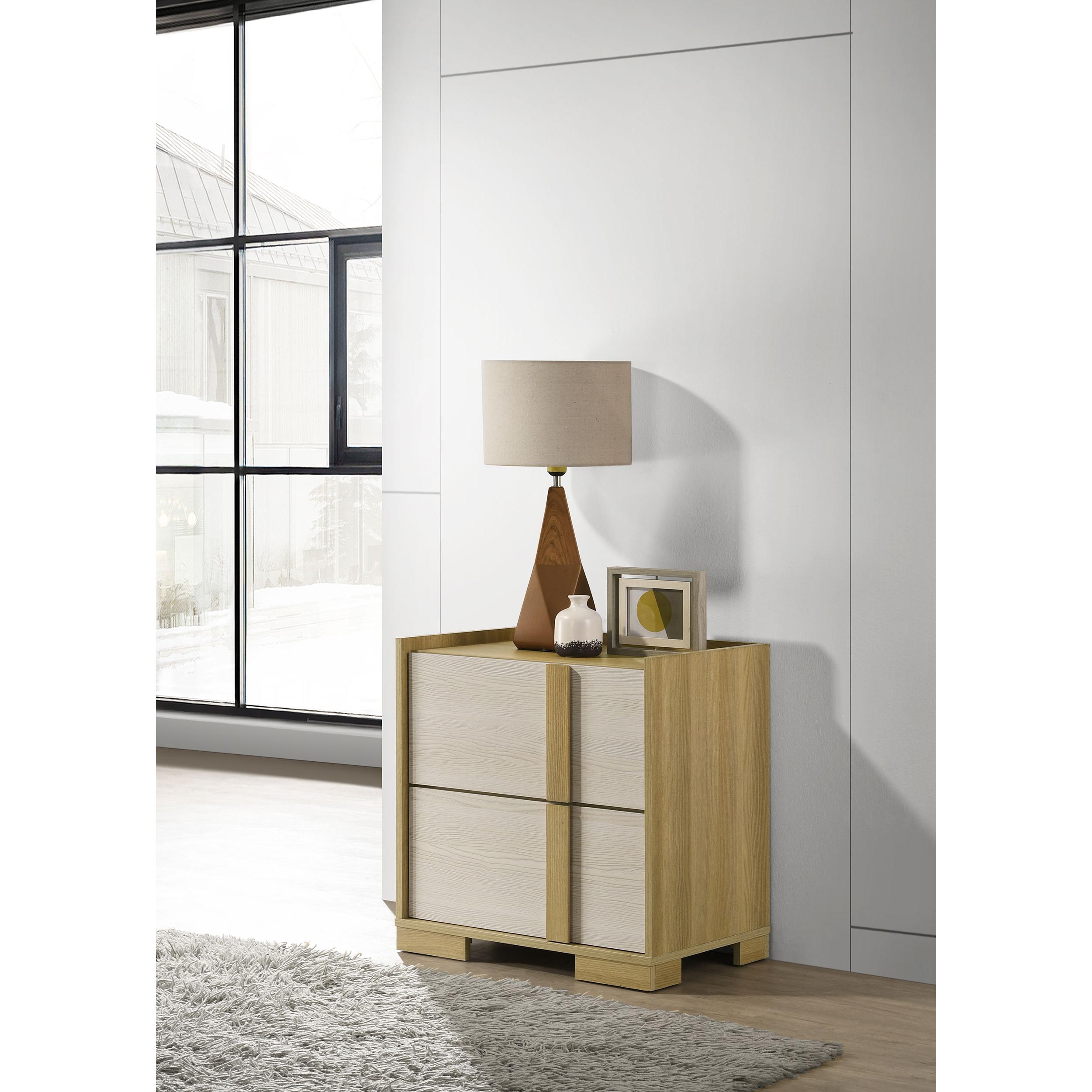 Coaster Furniture Hyland 215652 2-Drawer Nightstand Bedside Table - Natural - Image 2