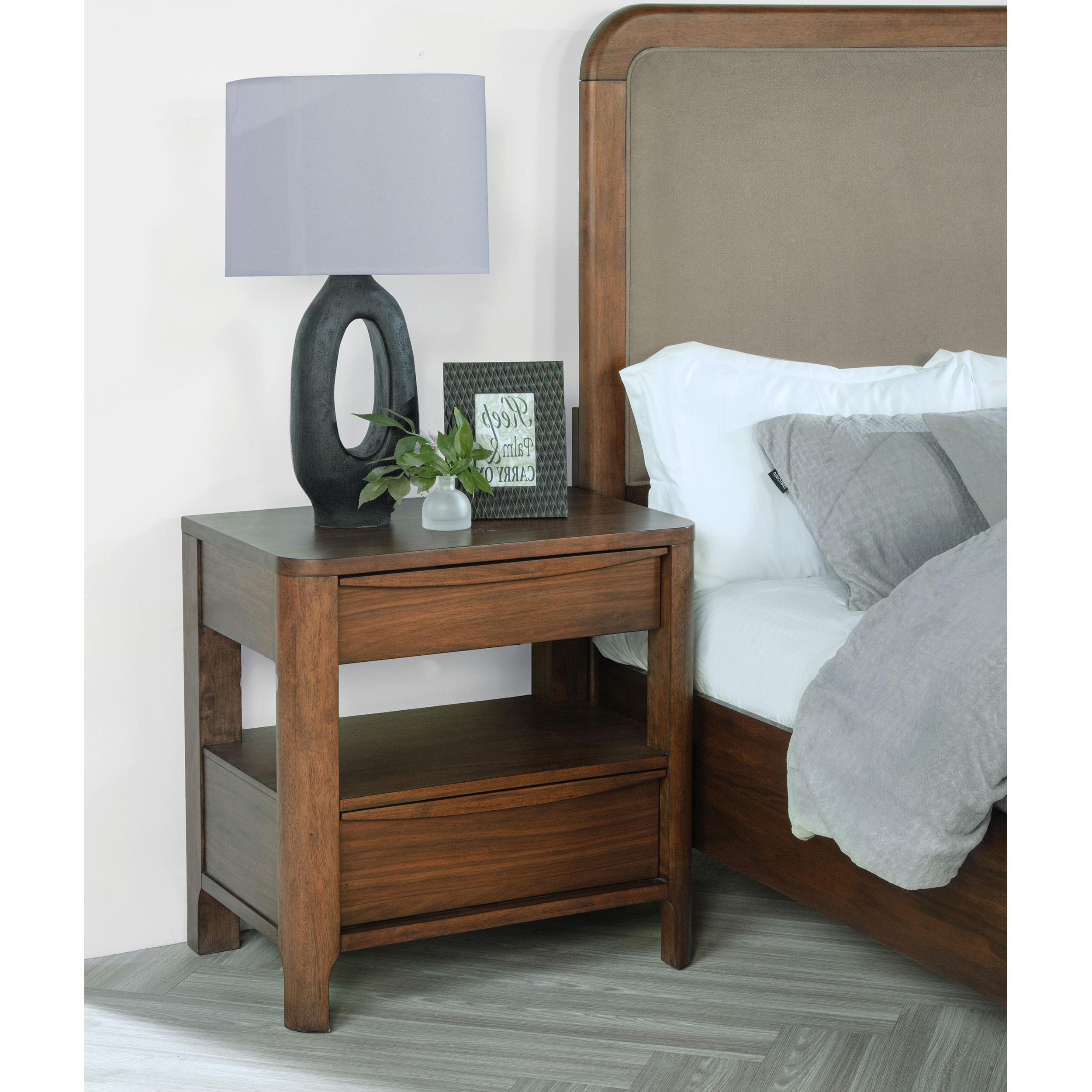 Coaster Furniture Maderia 223322 2-Drawer Nightstand Bedside Table - Walnut - Image 2