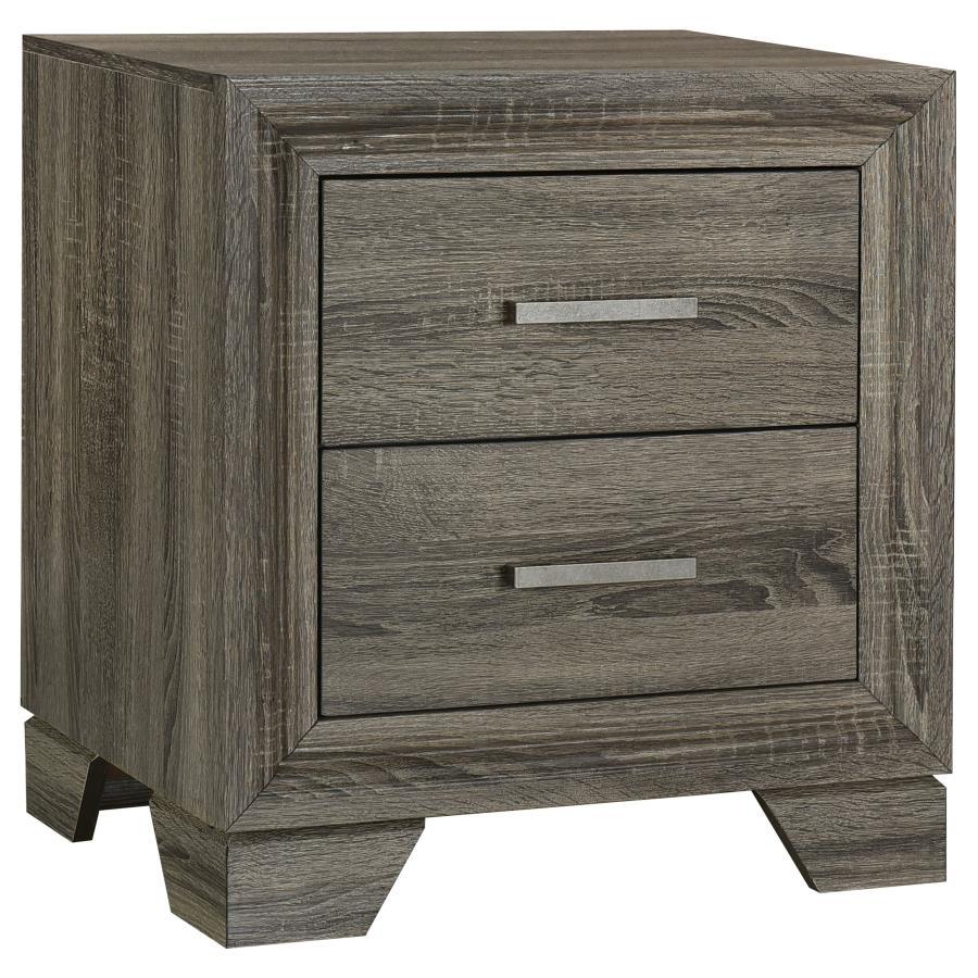 Coaster Furniture Wright 223342 2-Drawer Nightstand Bedside Table – Brown Oak
