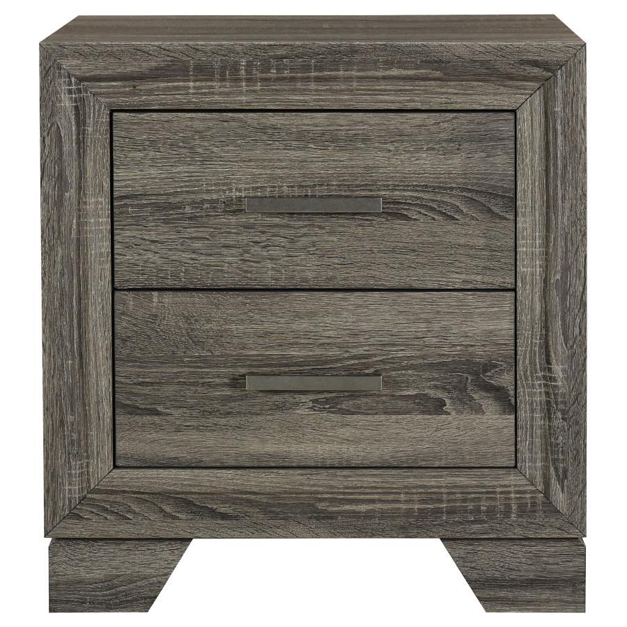 Coaster Furniture Wright 223342 2-Drawer Nightstand Bedside Table - Brown Oak - Image 3