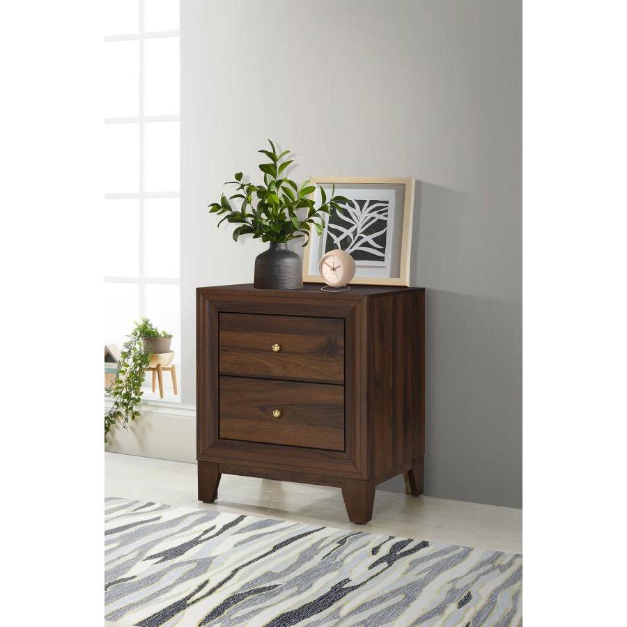 Coaster Furniture Welsley 223442 2-Drawer Nightstand Bedside Table - Walnut - Image 2