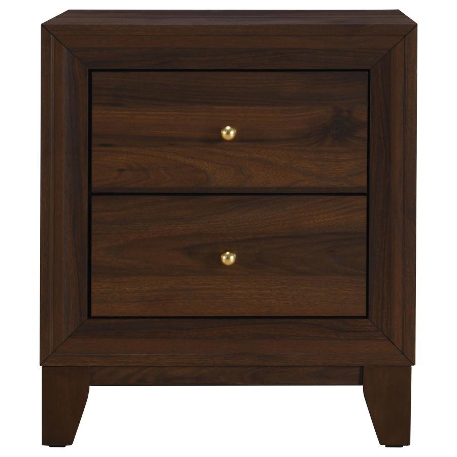Coaster Furniture Welsley 223442 2-Drawer Nightstand Bedside Table - Walnut - Image 3