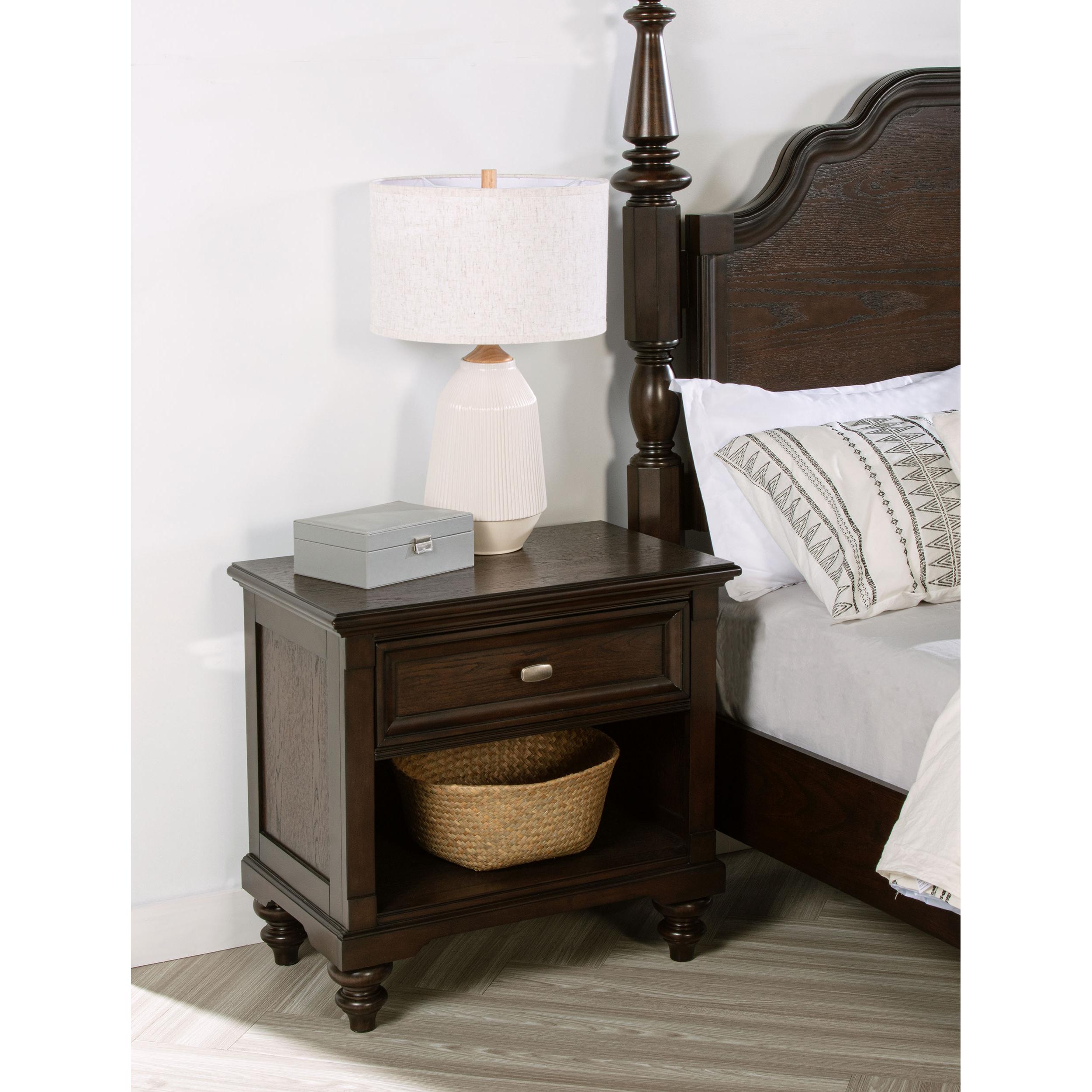 Coaster Furniture Andover 223632 1-Drawer Nightstand Bedside Table - Dark Oak - Image 2