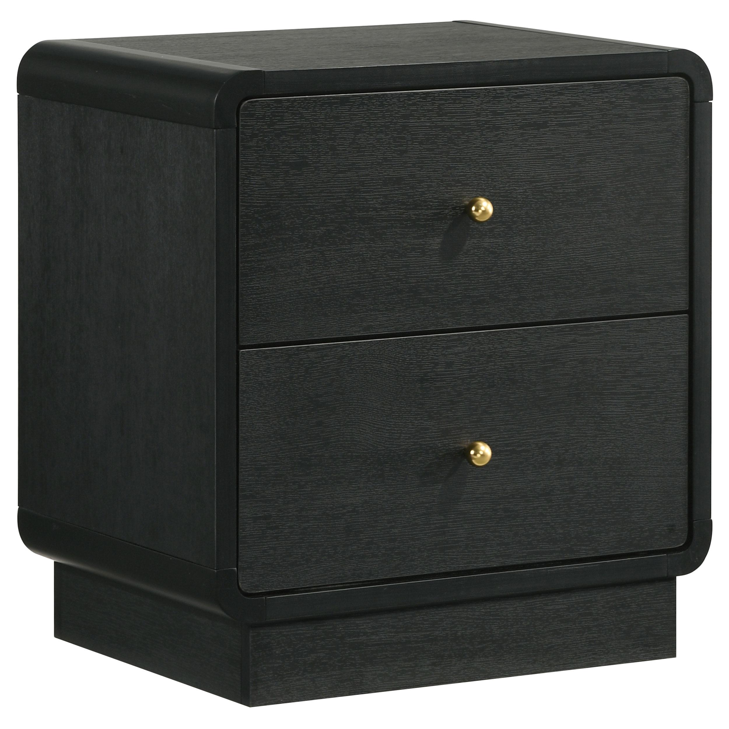 Coaster Furniture Cavelle 223662 2-Drawer Nightstand Bedside Table – Black