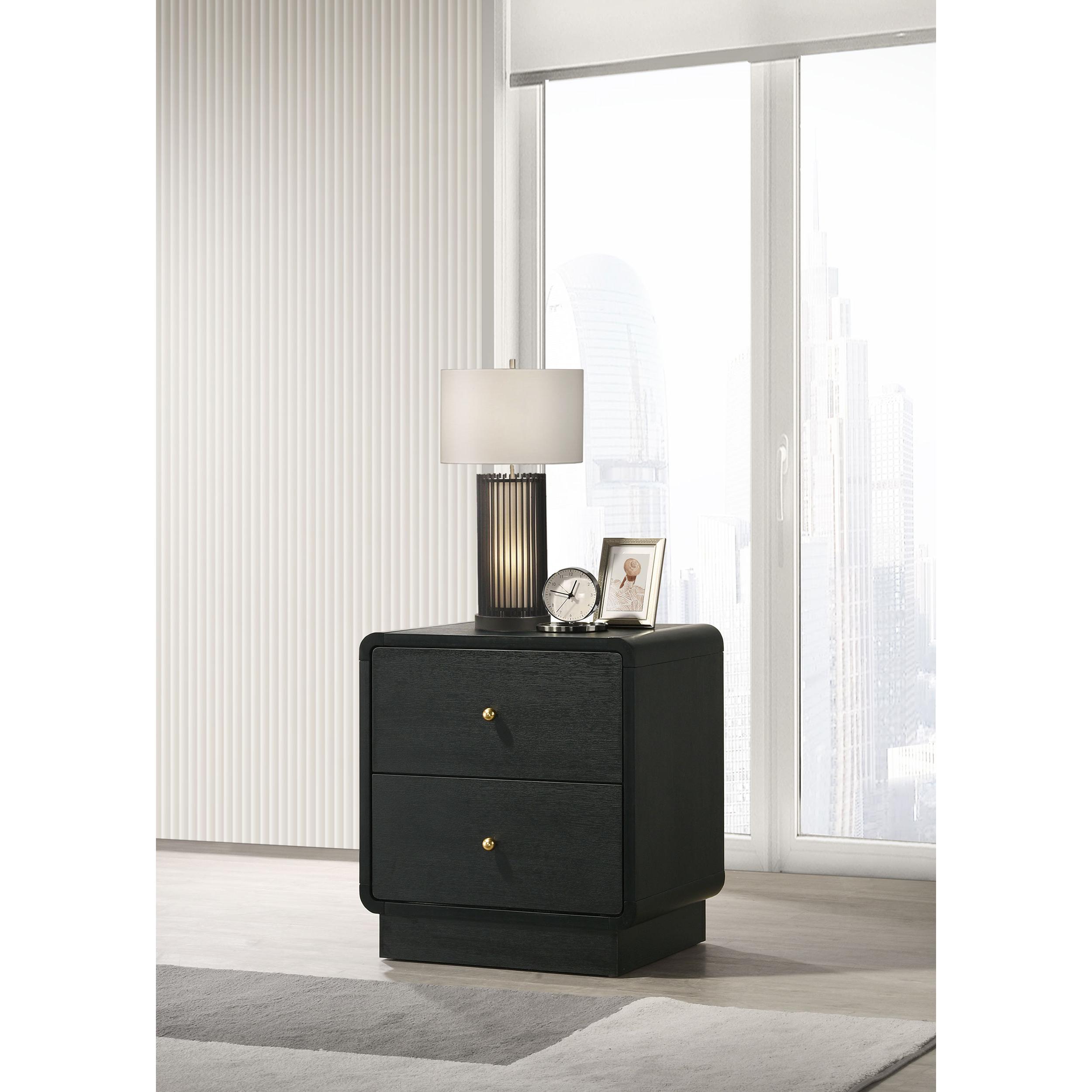Coaster Furniture Cavelle 223662 2-Drawer Nightstand Bedside Table - Black - Image 2