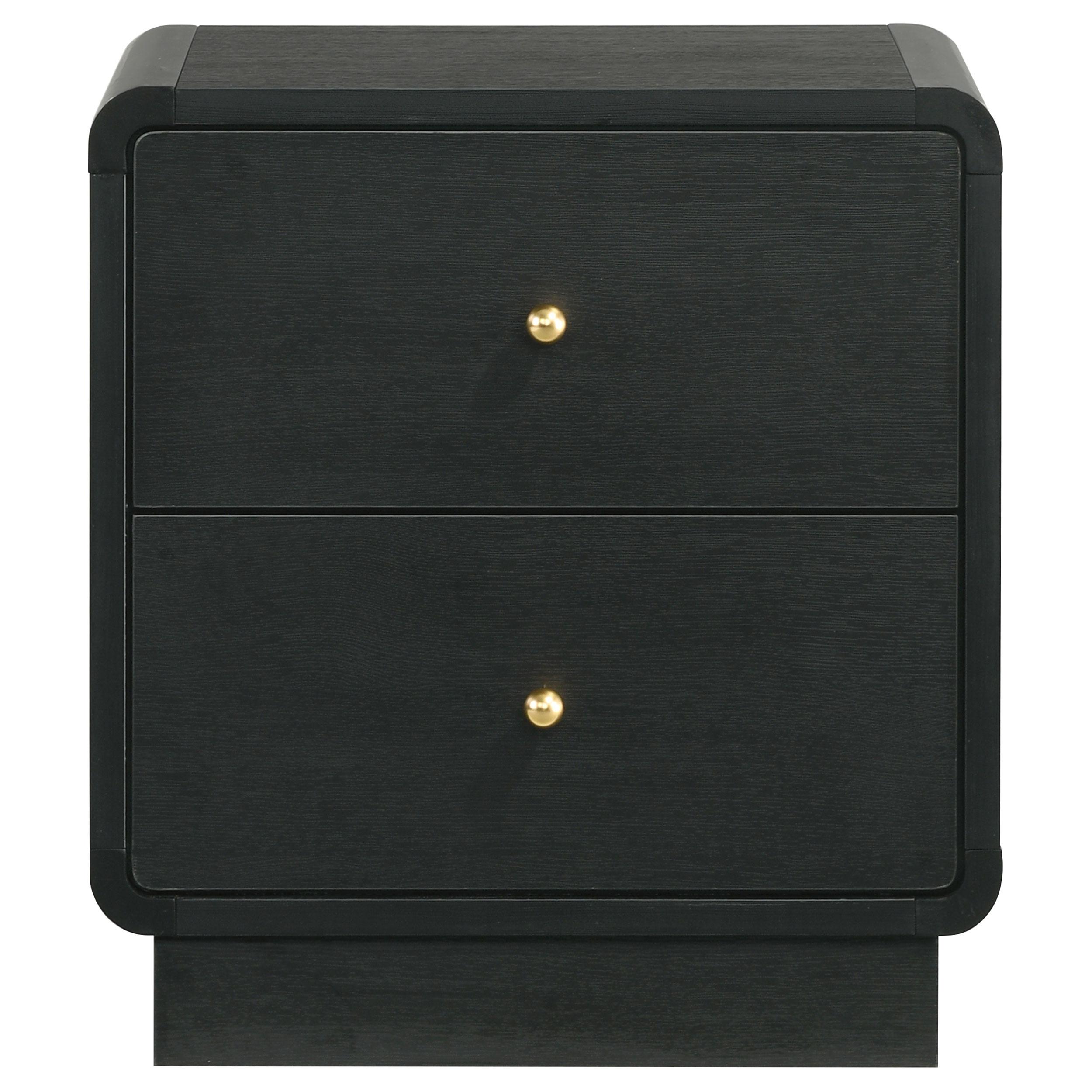 Coaster Furniture Cavelle 223662 2-Drawer Nightstand Bedside Table - Black - Image 3