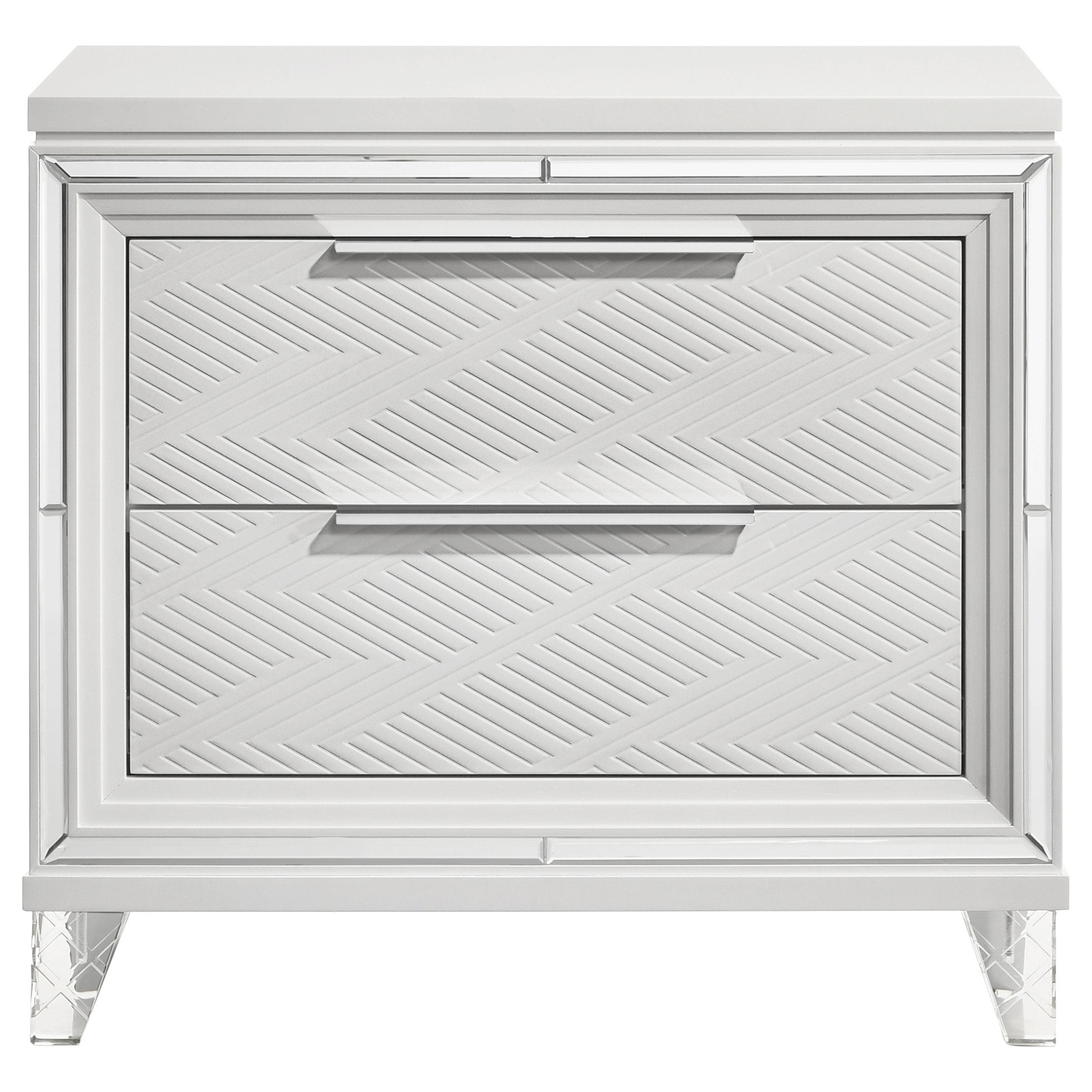 Coaster Furniture Marmore 224962 2-Drawer Nightstand Bedside Table - White - Image 3