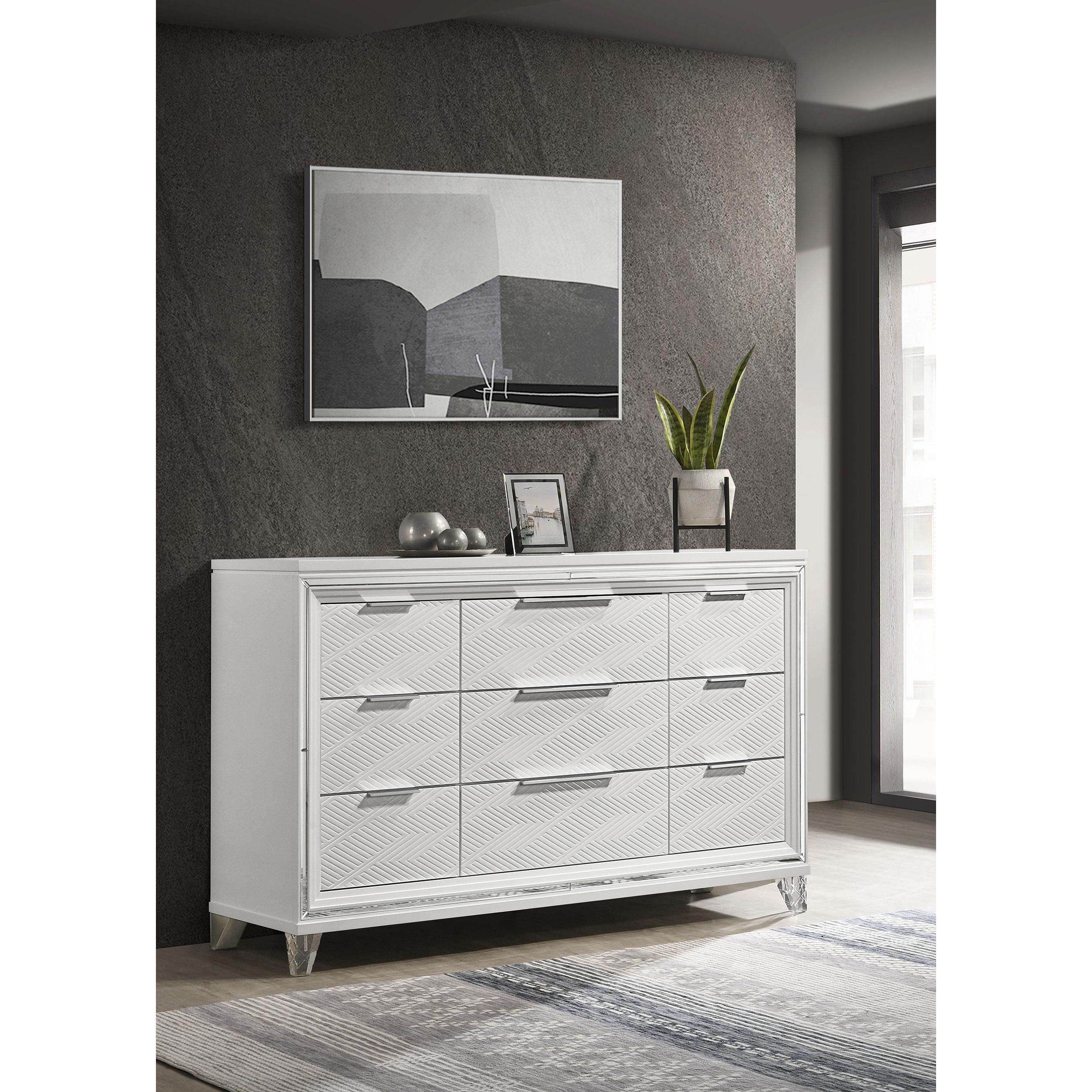 Coaster Furniture Marmore 224963 9-Drawer Dresser Cabinet - White - Image 2