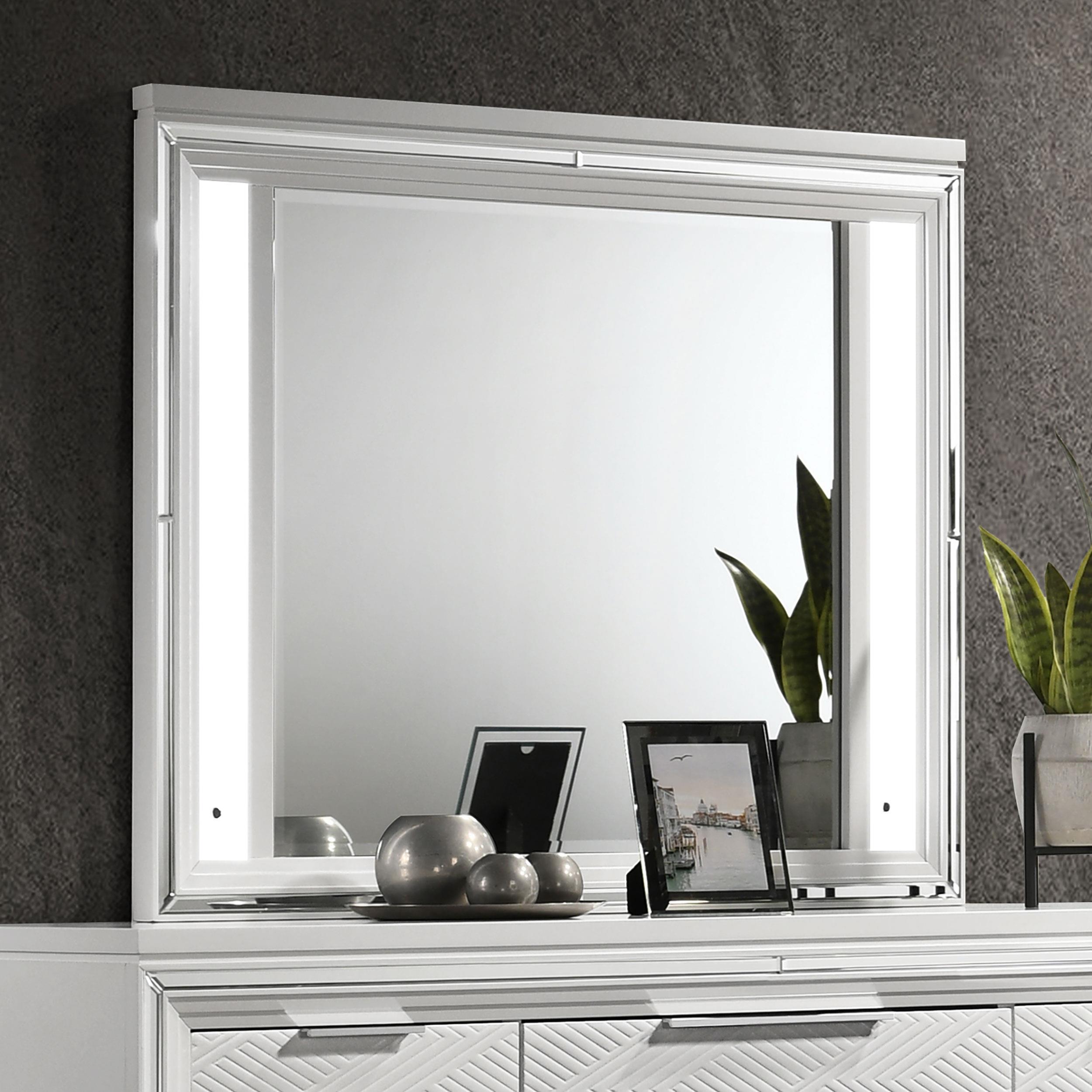 Coaster Furniture Marmore 224964 LED Dresser Mirror - White - Image 2