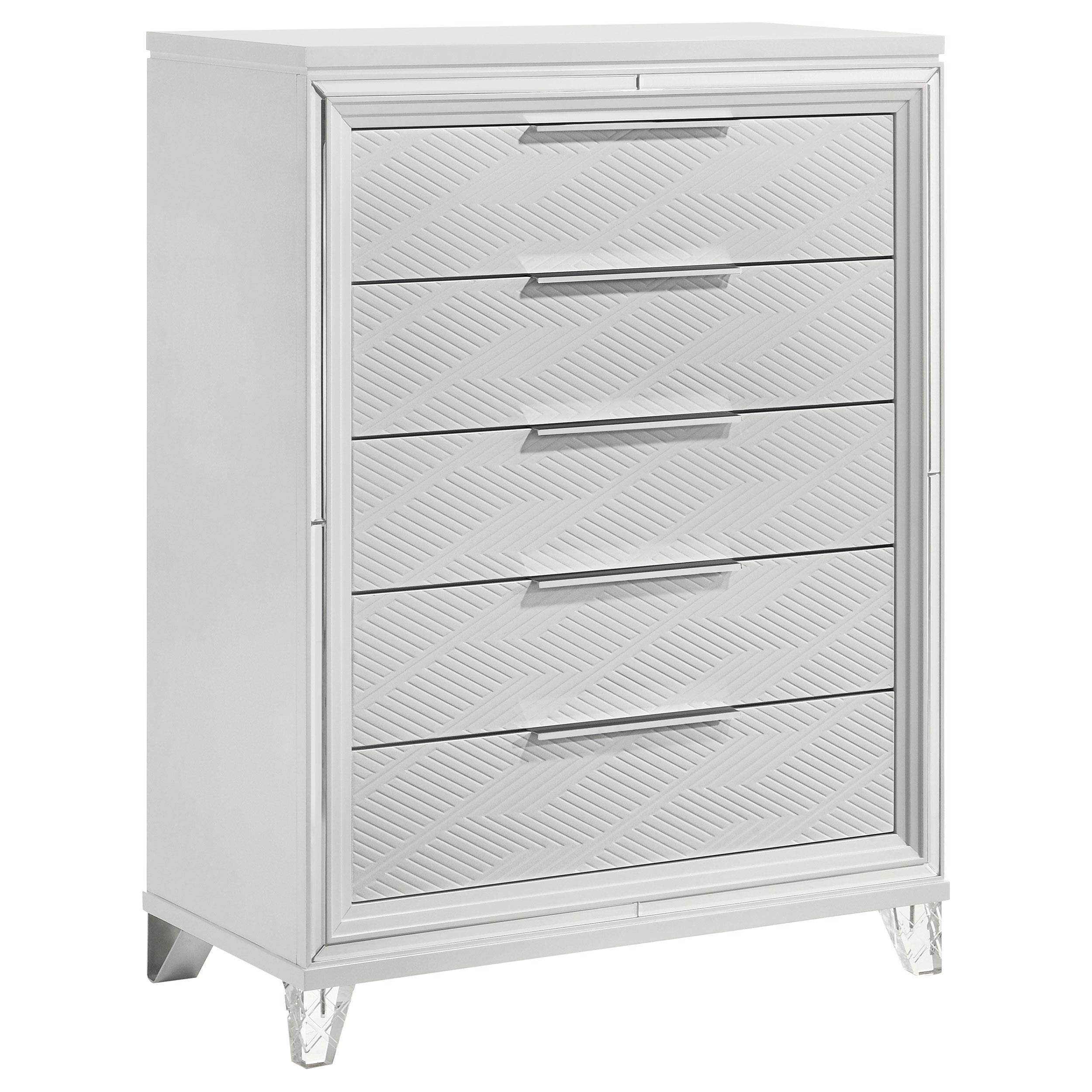 Coaster Furniture Marmore 224965 5-Drawer Bedroom Chest of Drawers - White - Image 1
