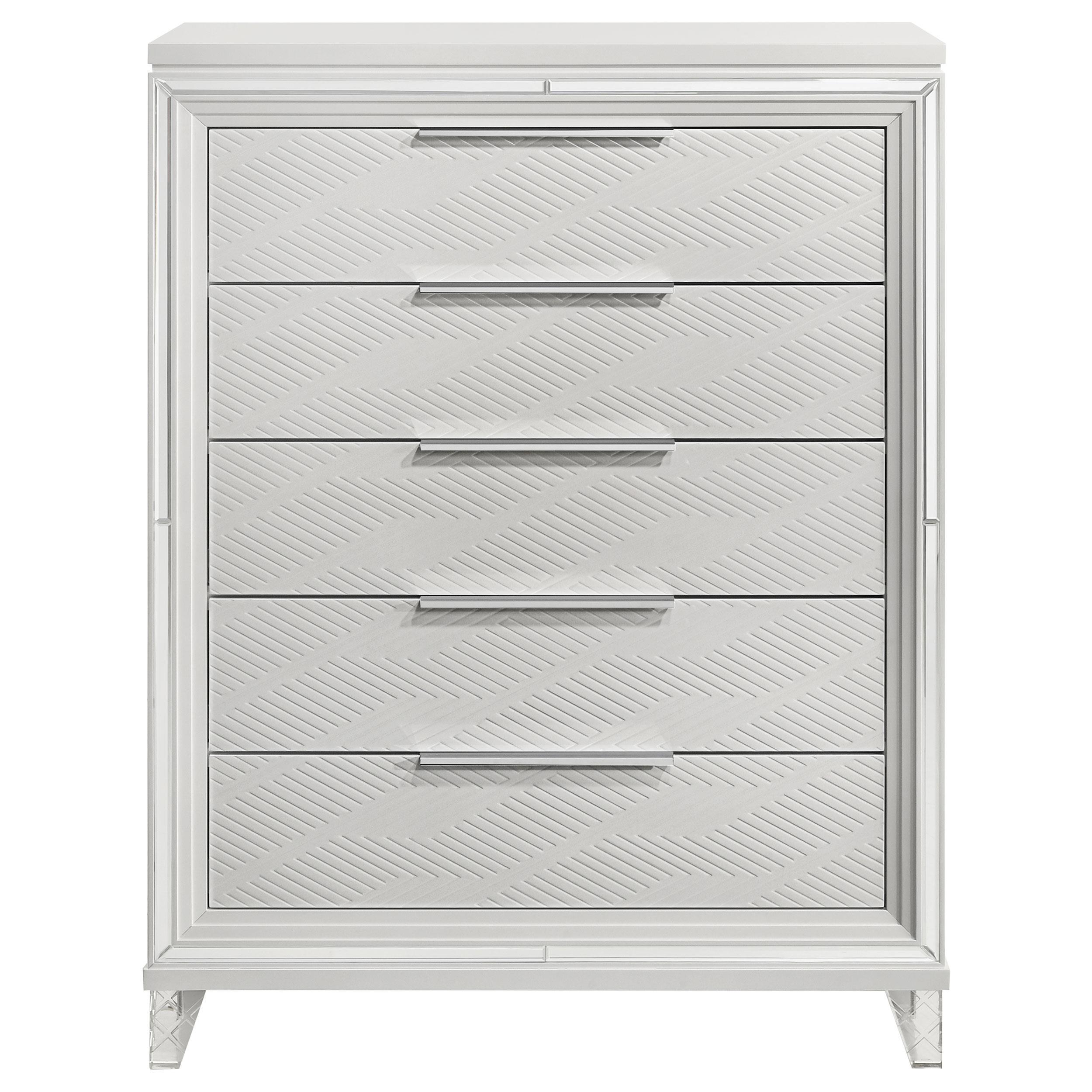 Coaster Furniture Marmore 224965 5-Drawer Bedroom Chest of Drawers - White - Image 3