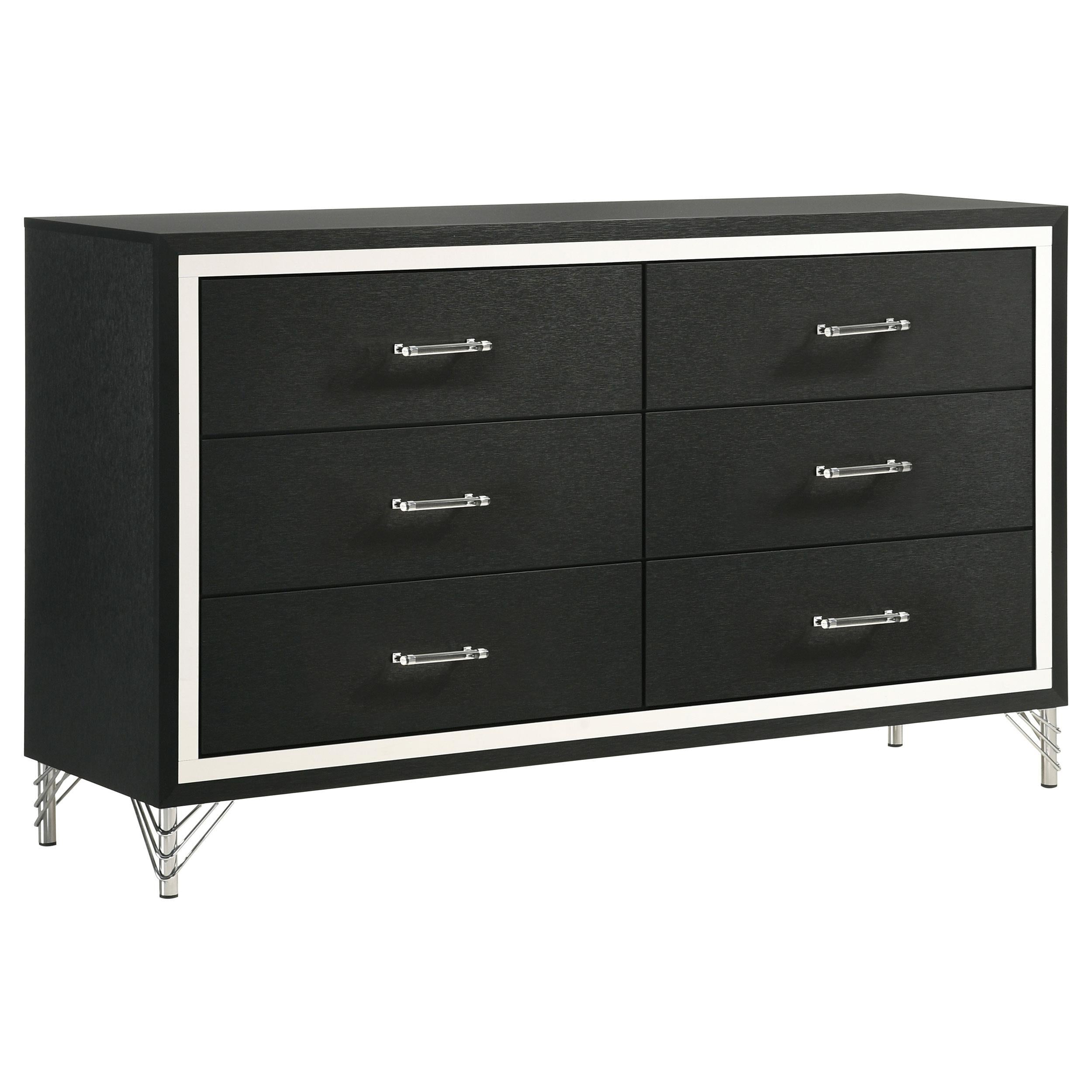 Coaster Furniture Lucia 224993 6-Drawer Dresser Cabinet - Black - Image 1