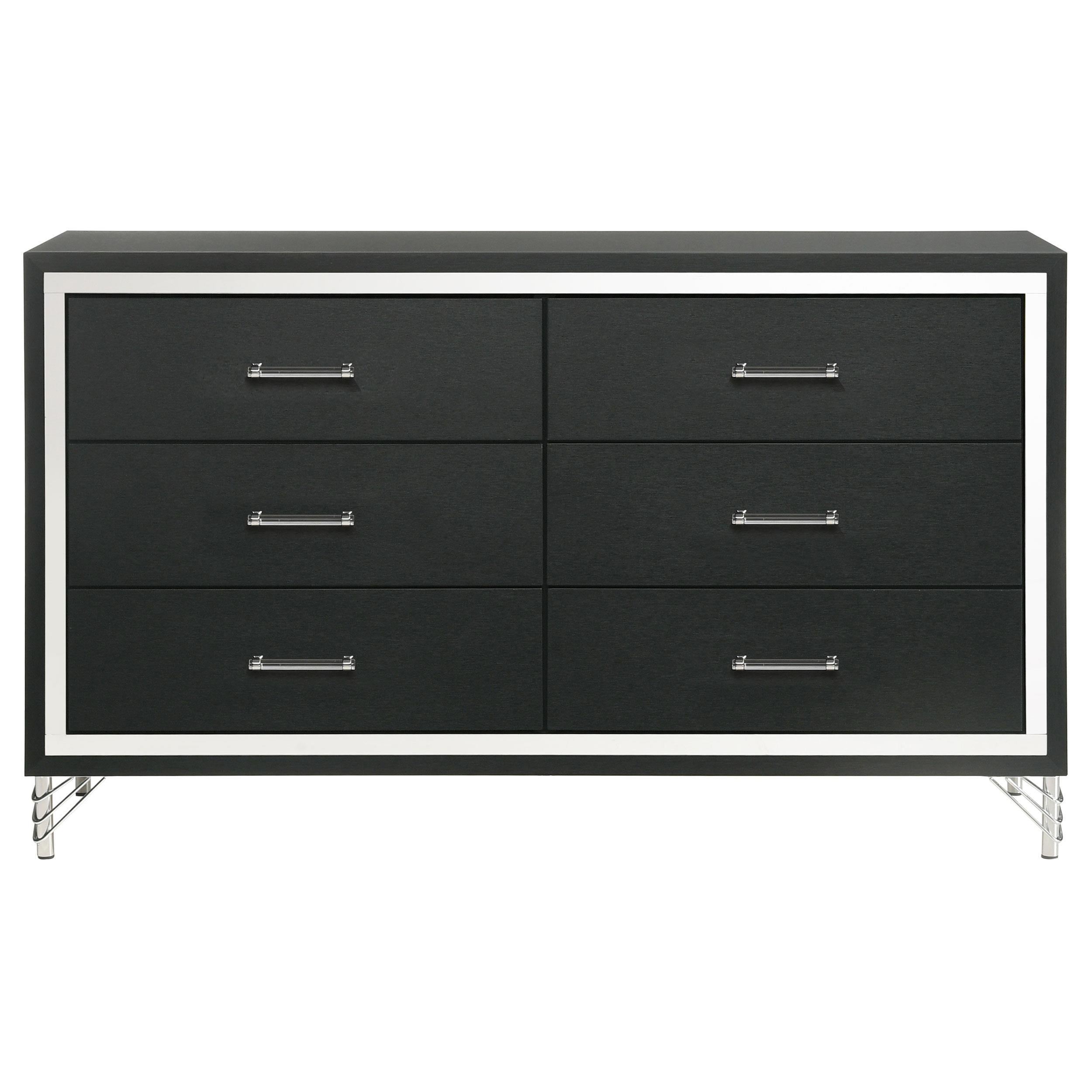 Coaster Furniture Lucia 224993 6-Drawer Dresser Cabinet - Black - Image 3
