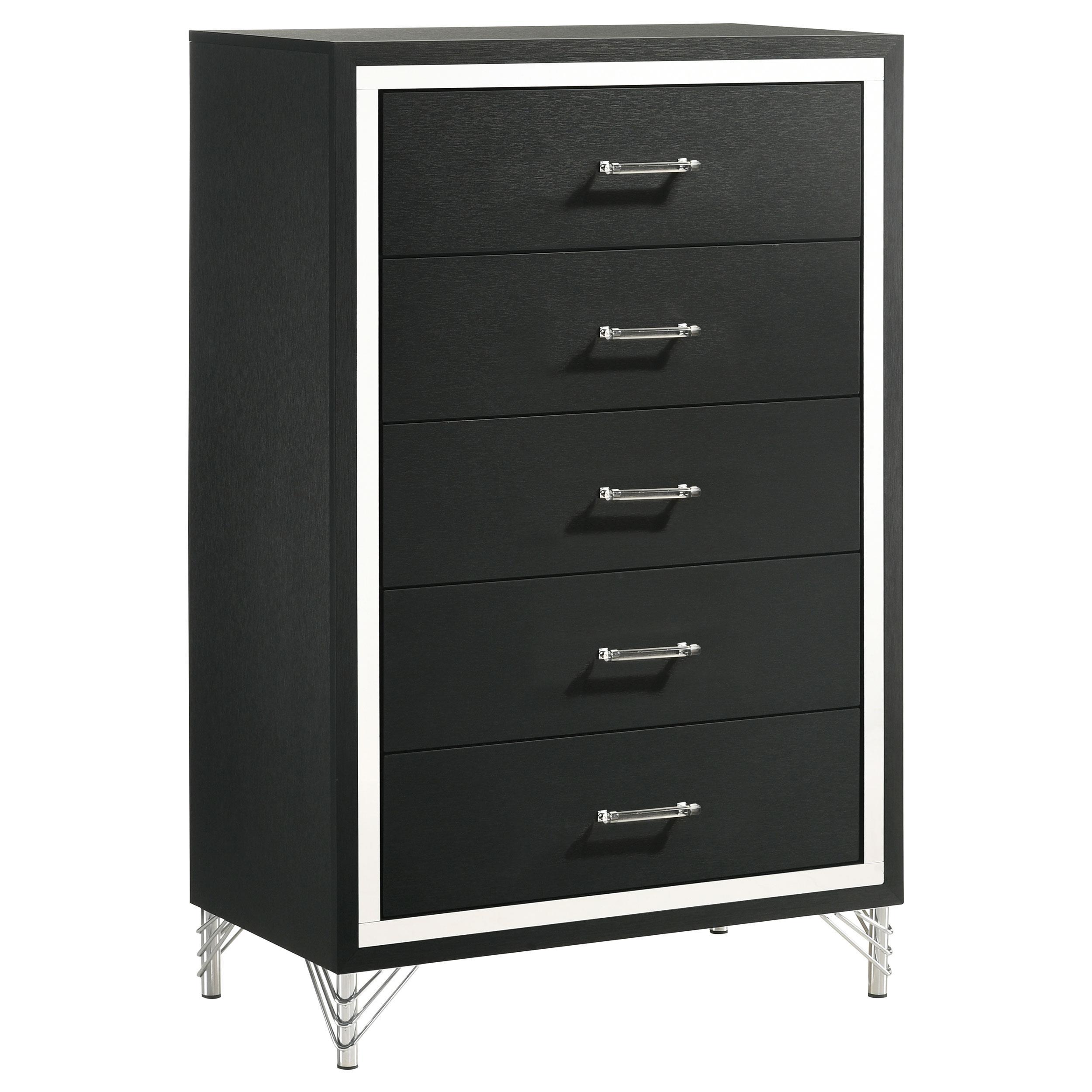 Coaster Furniture Lucia 224995 5-Drawer Bedroom Chest of Drawers - Black - Image 1