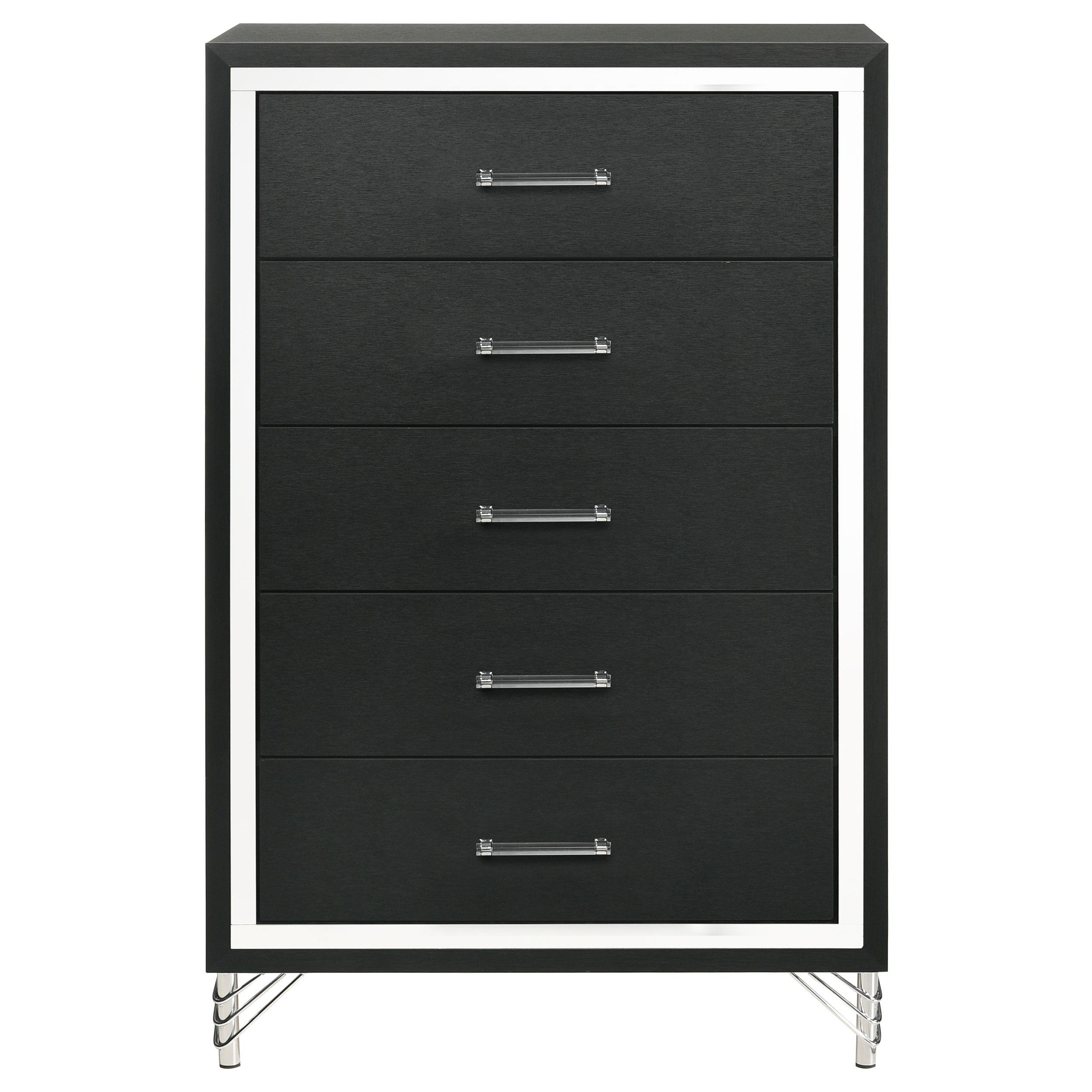 Coaster Furniture Lucia 224995 5-Drawer Bedroom Chest of Drawers - Black - Image 3