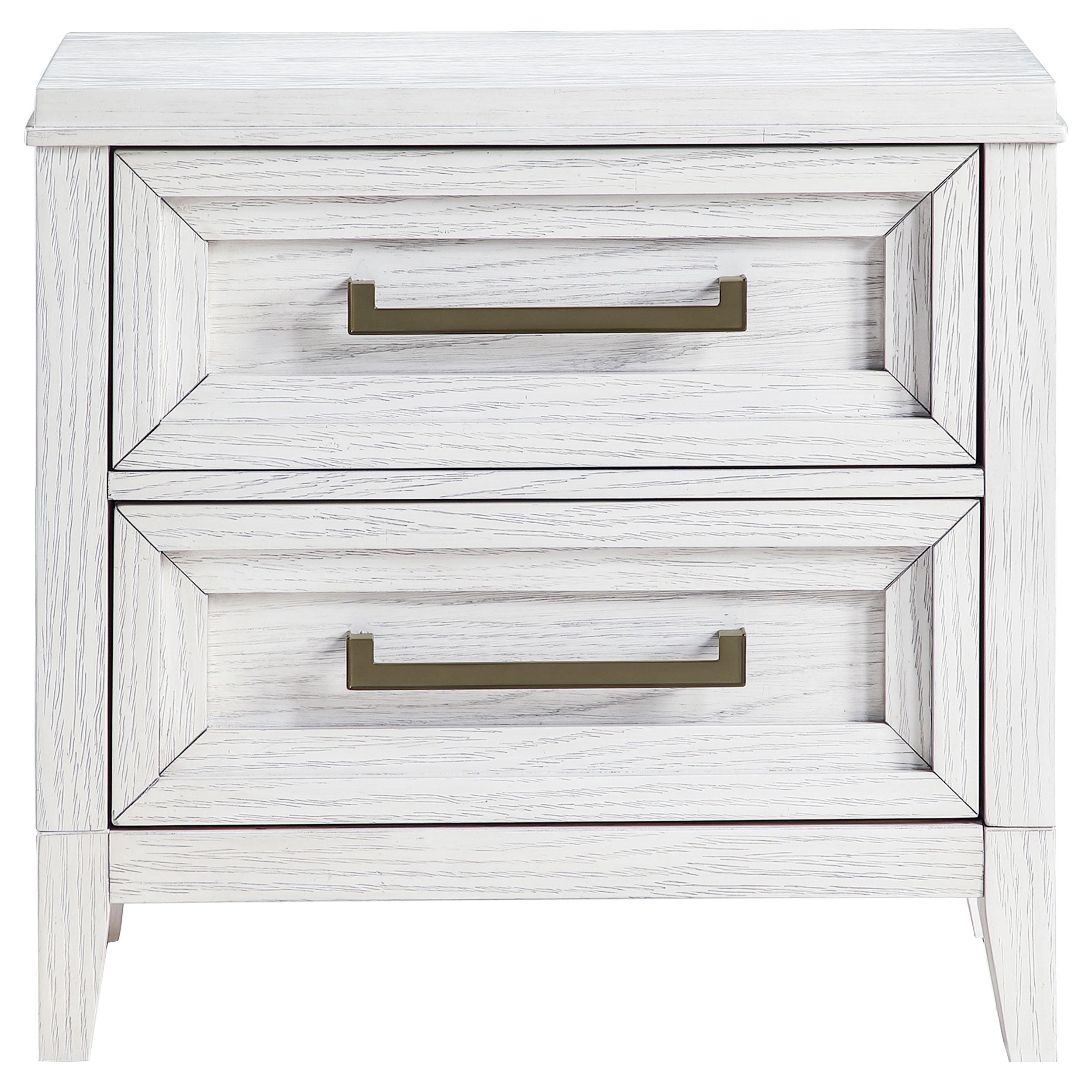 Coaster Furniture Marielle 224842 2-Drawer Nightstand Bedside Table - Distressed White - Image 3
