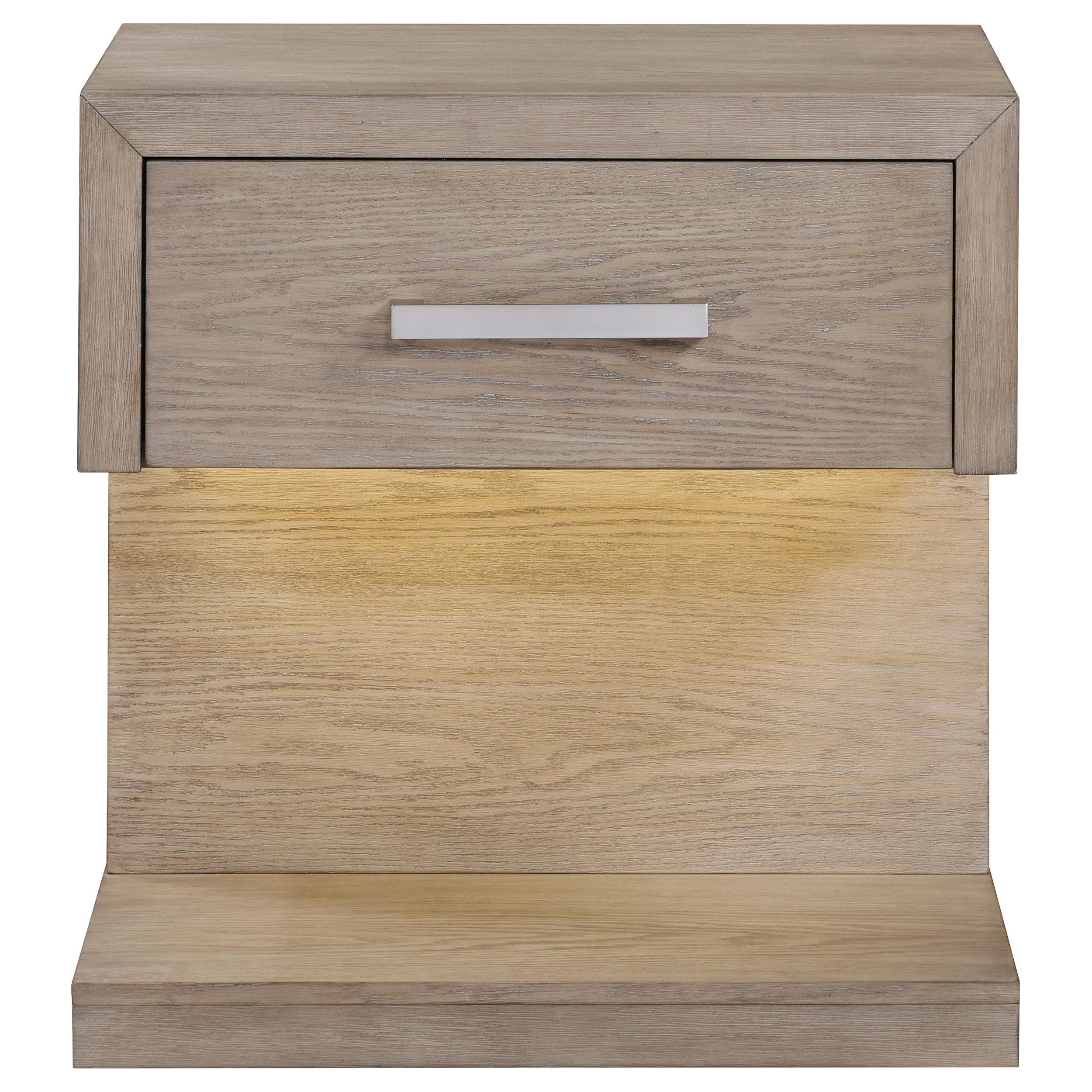 Coaster Furniture Kenora 224852 1-Drawer Nightstand Bedside Table - Barley Brown - Image 3