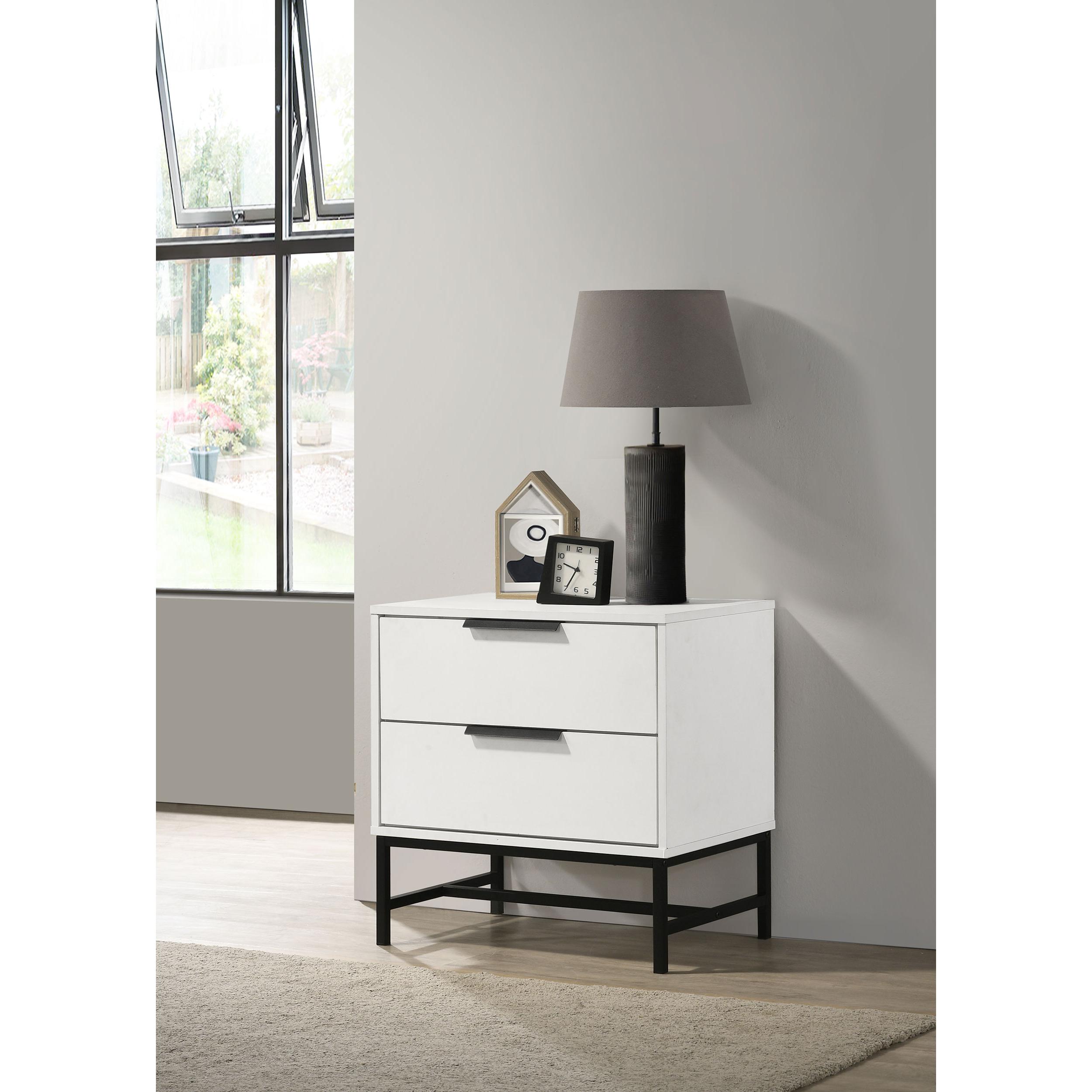 Coaster Furniture Sonora 224862 2-Drawer Nightstand Bedside Table - White - Image 2