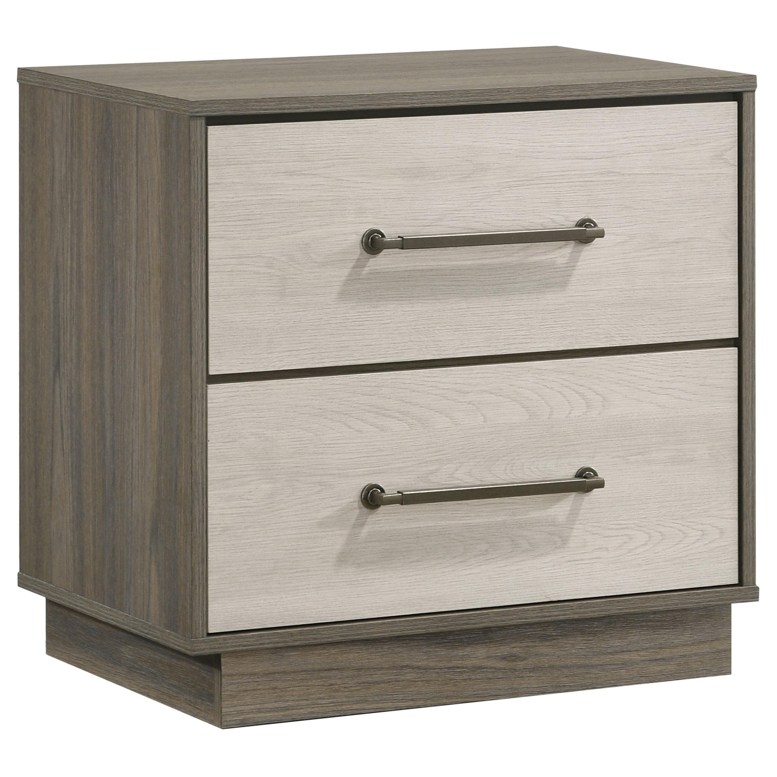 Coaster Furniture Fenwick 224982 2-Drawer Nightstand Bedside Table - Grey Oak - Image 1