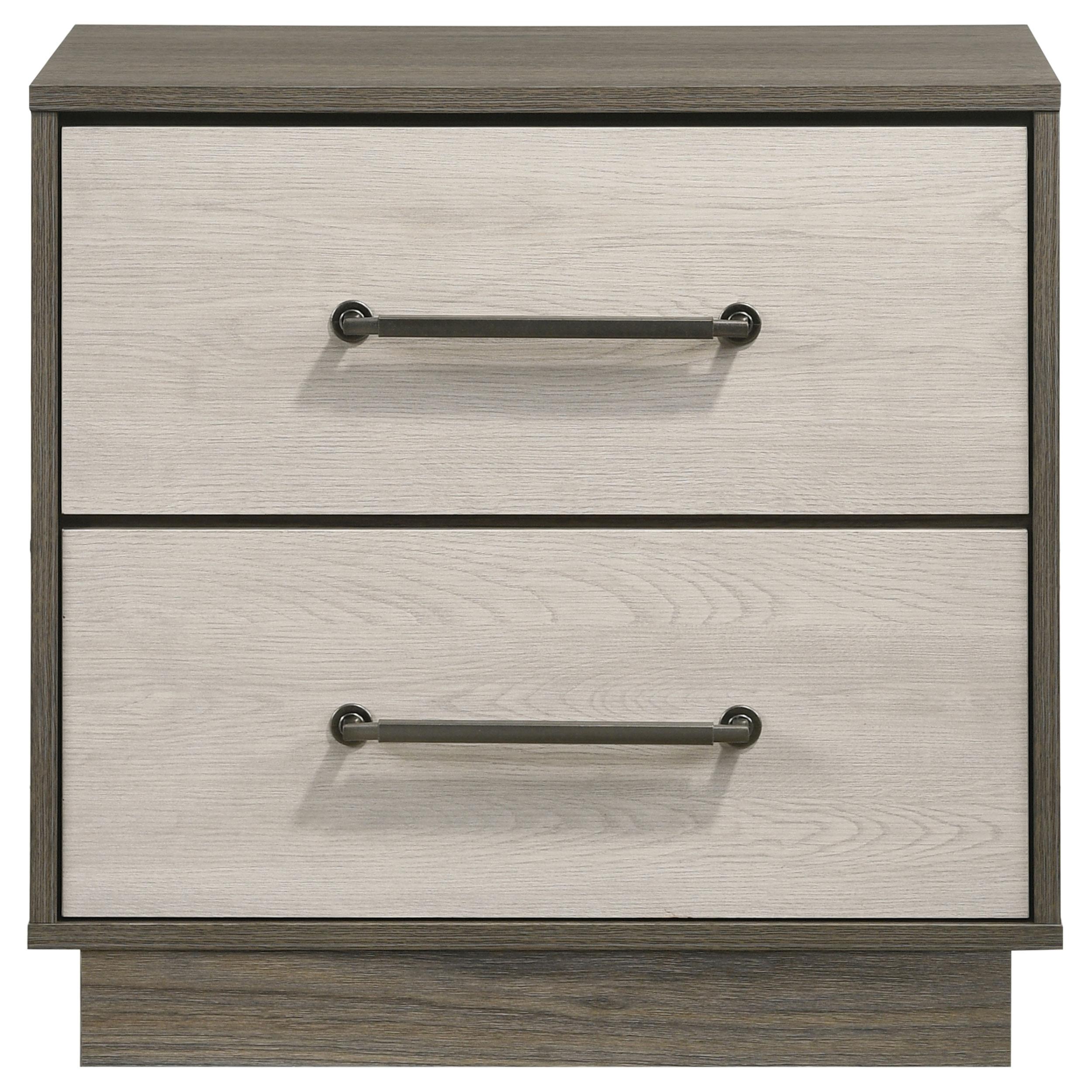 Coaster Furniture Fenwick 224982 2-Drawer Nightstand Bedside Table - Grey Oak - Image 3