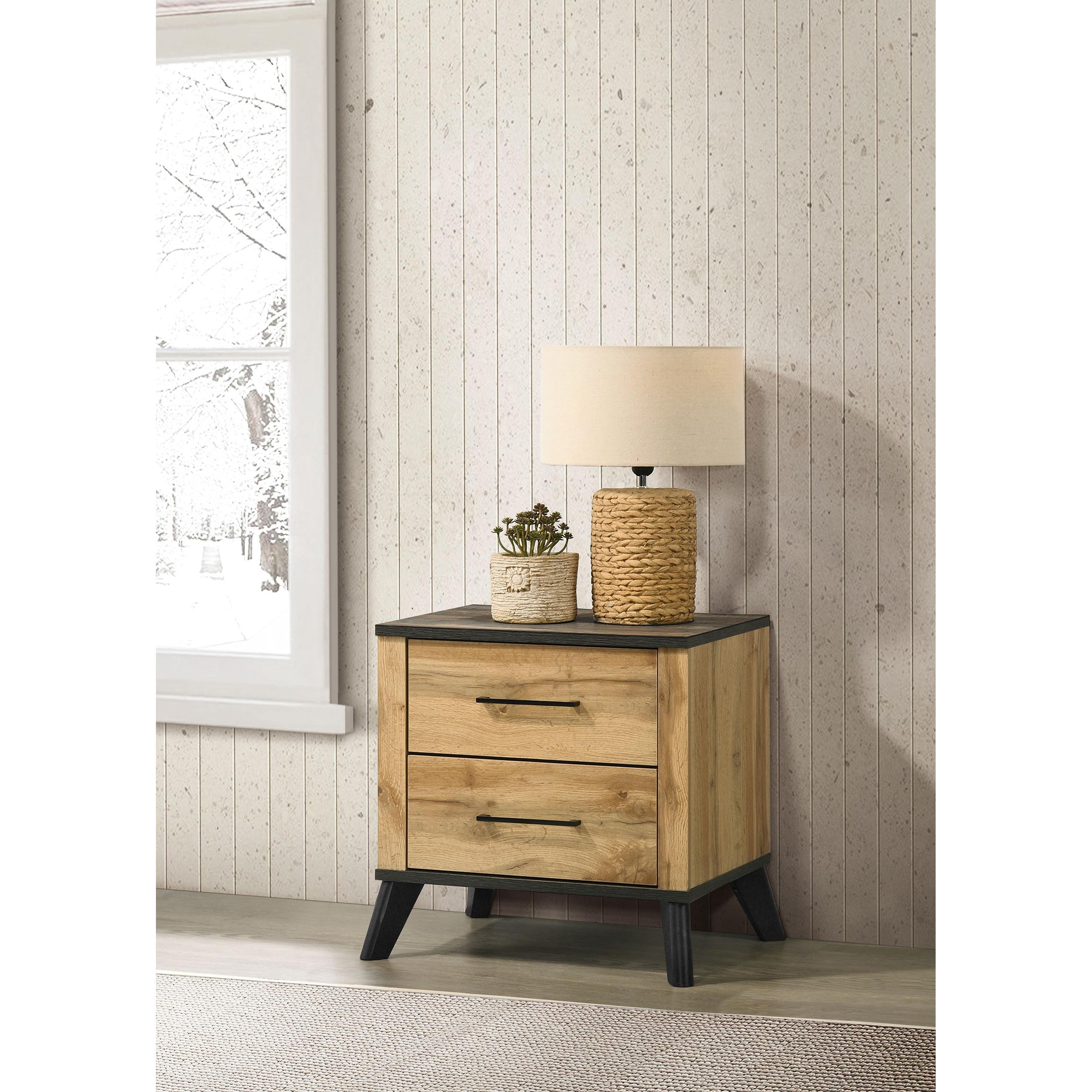 Coaster Furniture Kaywood 225002 2-Drawer Nightstand Bedside Table - Natural Pine - Image 2