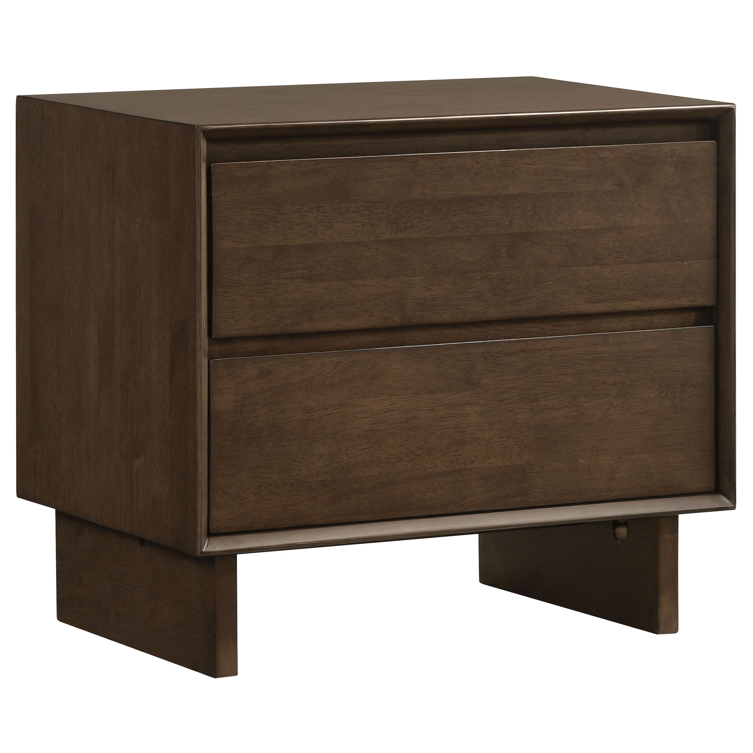 Coaster Furniture Glenwood 225012 2-Drawer Nightstand Bedside Table – Warm Brown