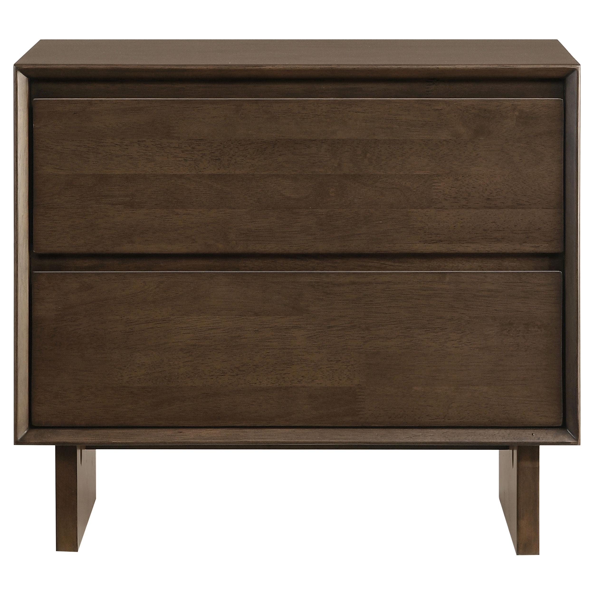 Coaster Furniture Glenwood 225012 2-Drawer Nightstand Bedside Table - Warm Brown - Image 3