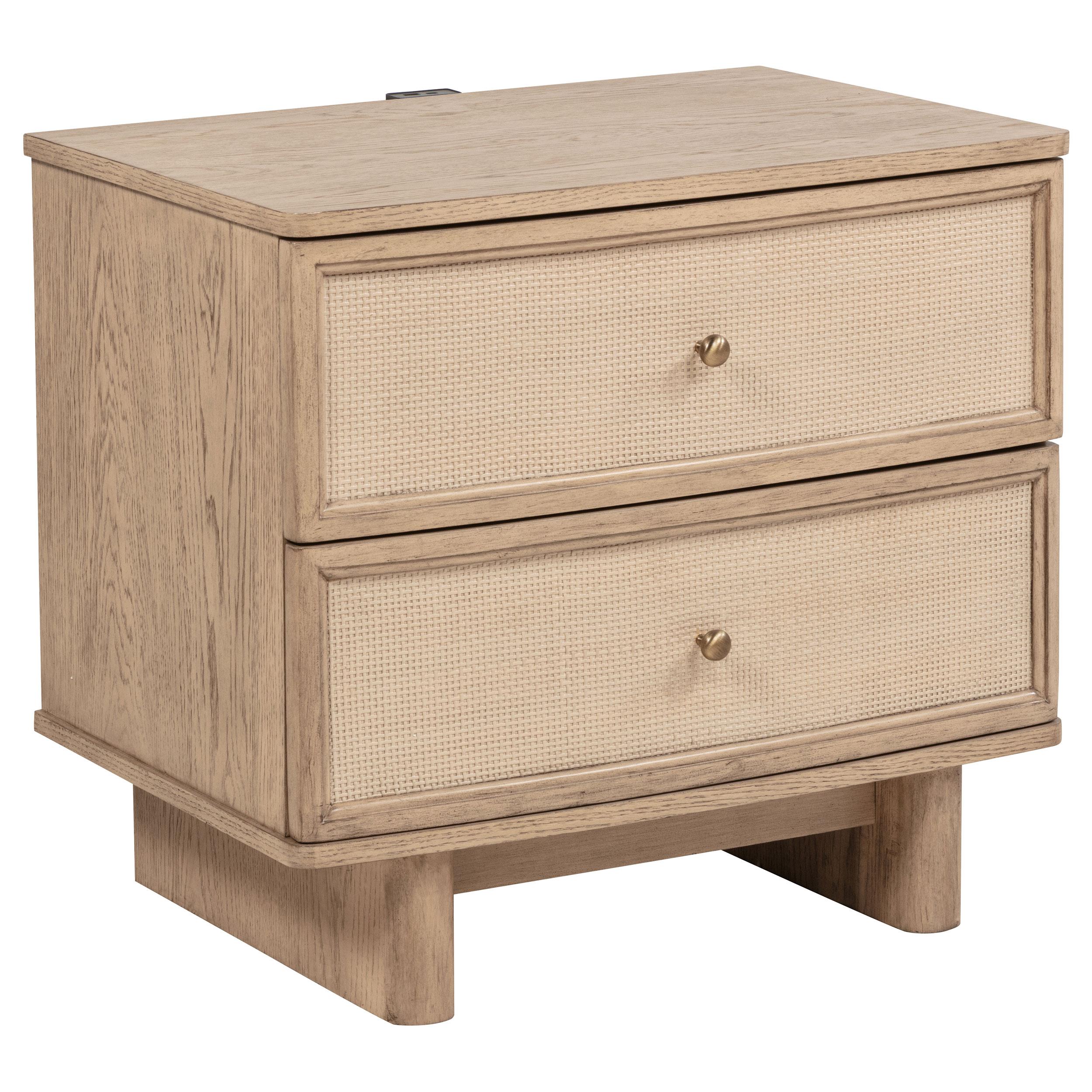 Coaster Furniture Kailani 225042 2-Drawer Nightstand Bedside Table – Beige Oak