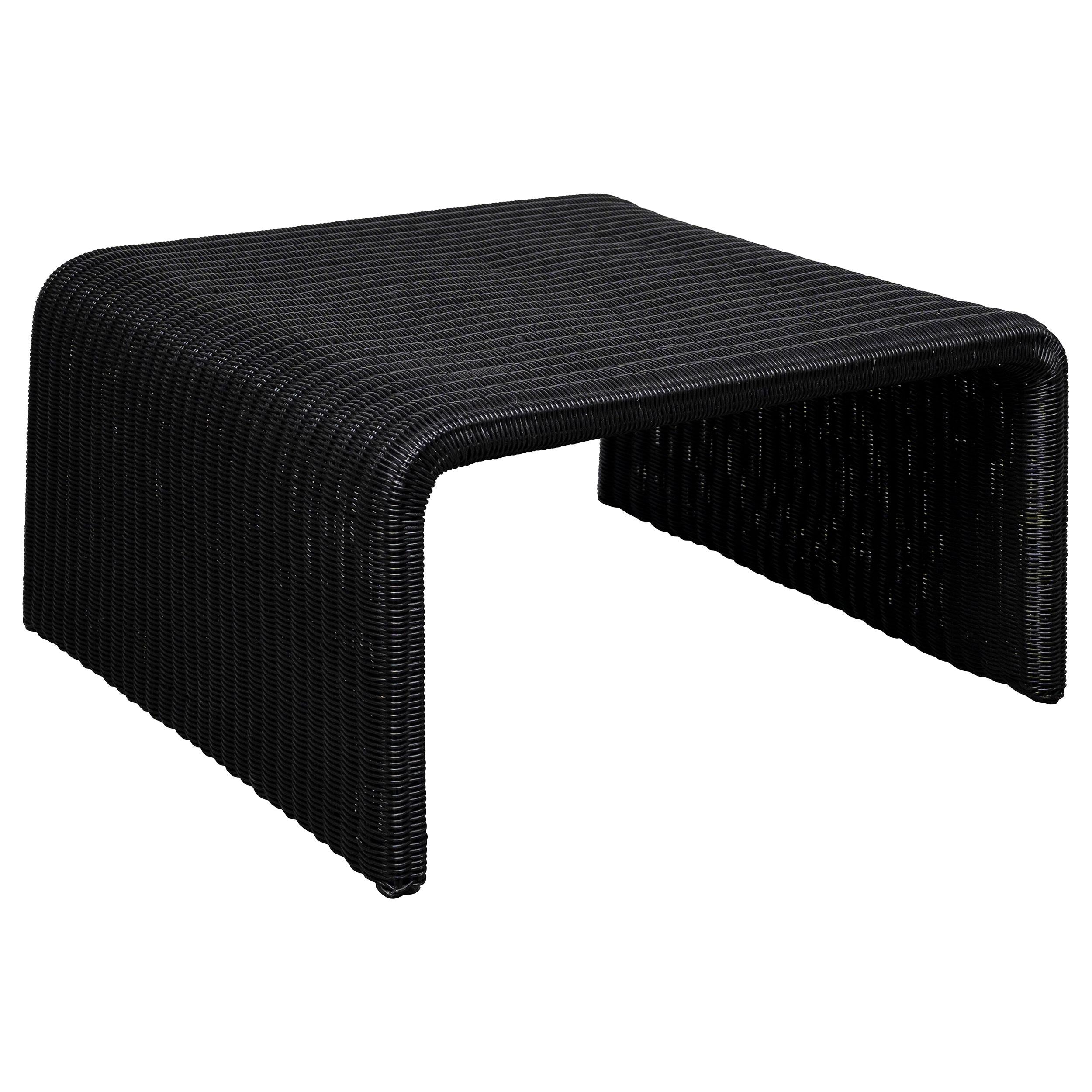 Coaster Furniture Cahya 708518 Woven Rattan Square Coffee Table - Black - Image 1