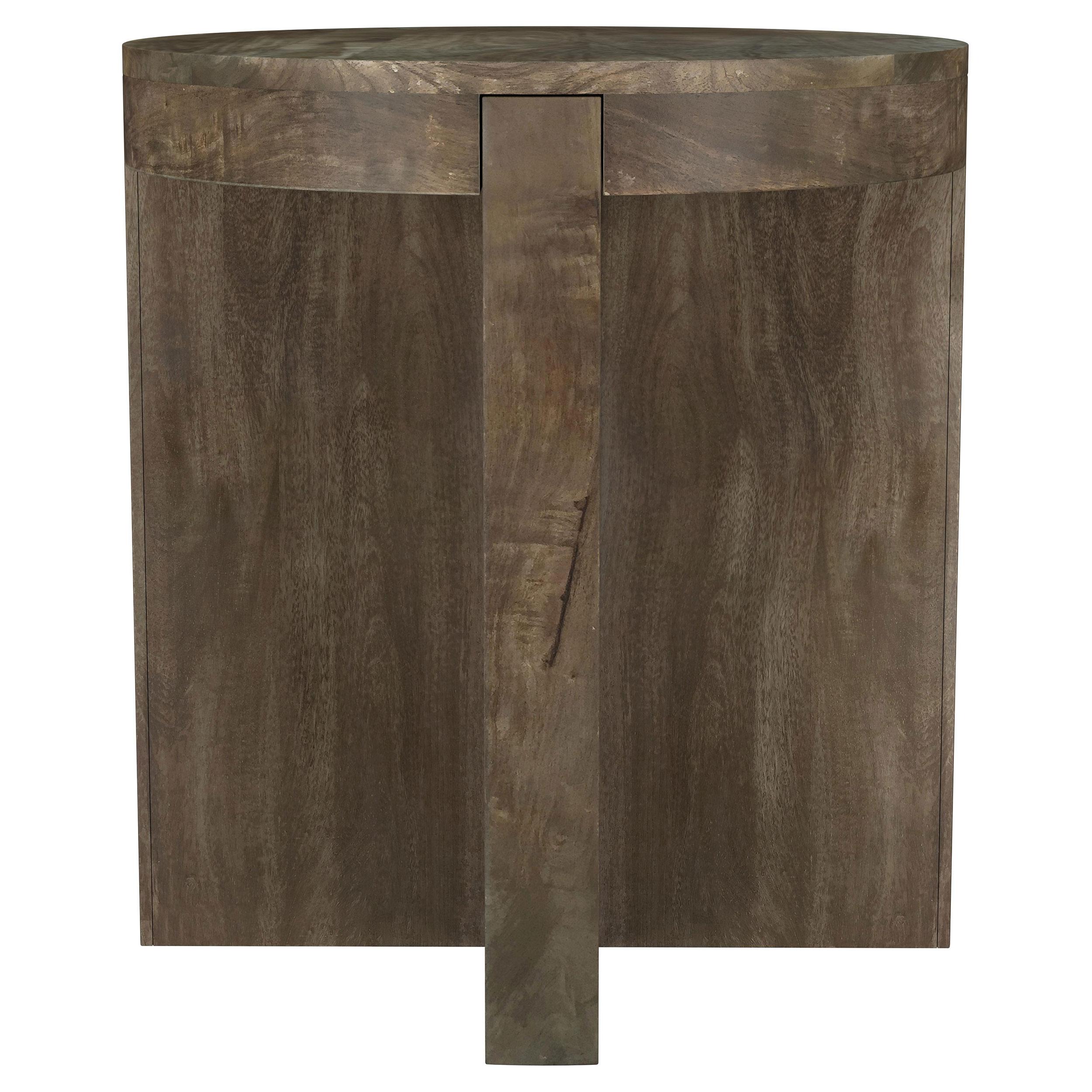 Coaster Furniture Kinkaid 710137 Round Solid Mango Wood End Table - Brown - Image 1