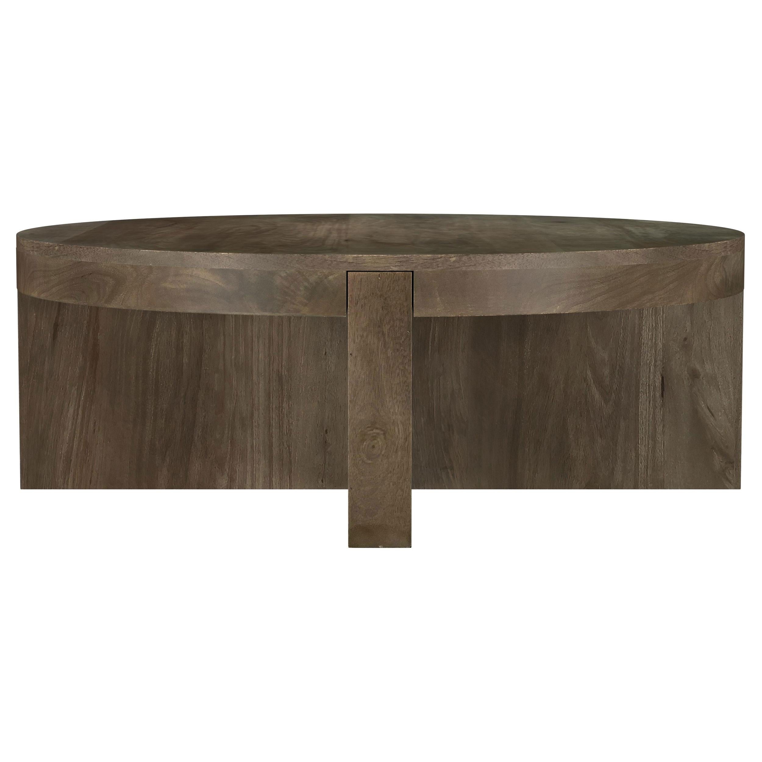 Coaster Furniture Kinkaid 710138 Round Solid Mango Wood Coffee Table - Brown - Image 1