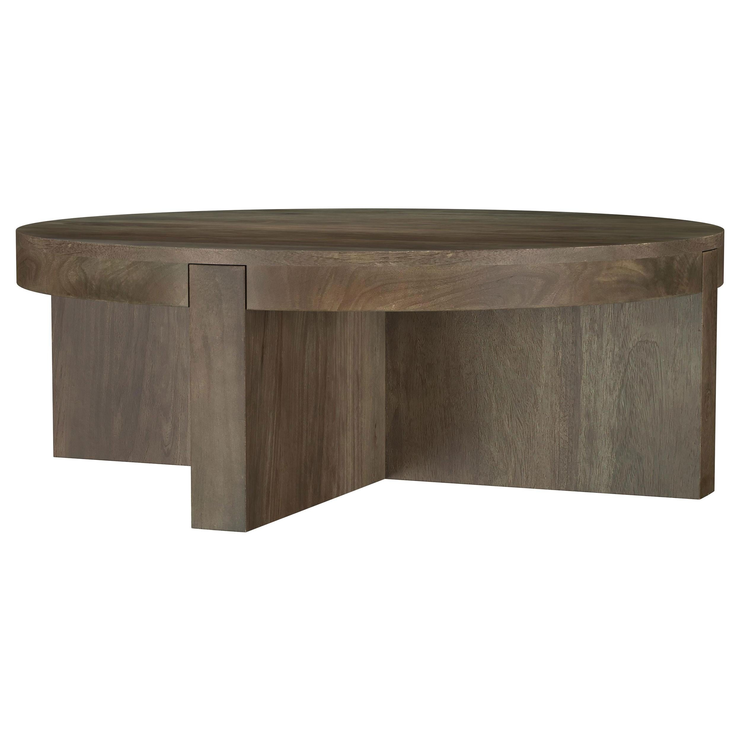 Coaster Furniture Kinkaid 710138 Round Solid Mango Wood Coffee Table - Brown - Image 3